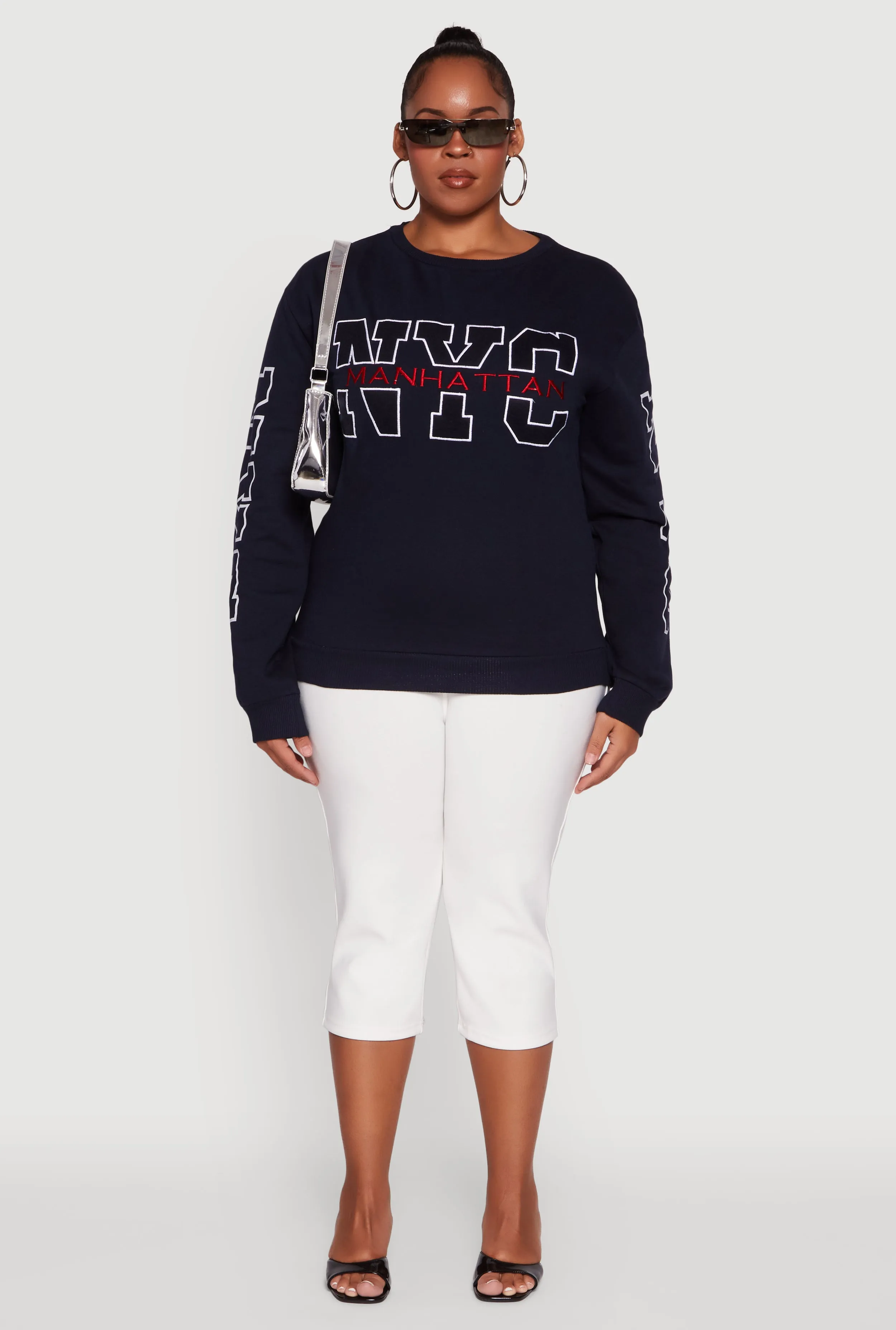 Plus Size NYC Manhattan Embroidered Graphic Sweatshirt sold by Rainbow product image thumbnail 3