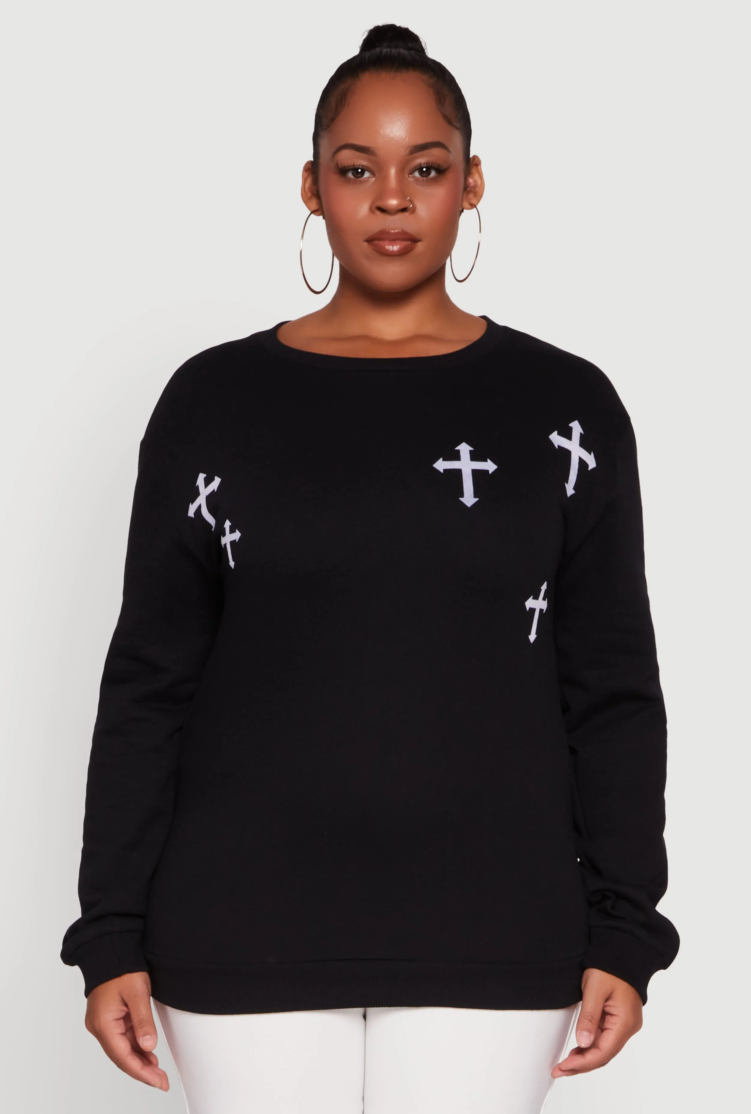 Plus Size Assorted Cross Graphic Pullover Sweatshirt sold by Rainbow product image thumbnail 2
