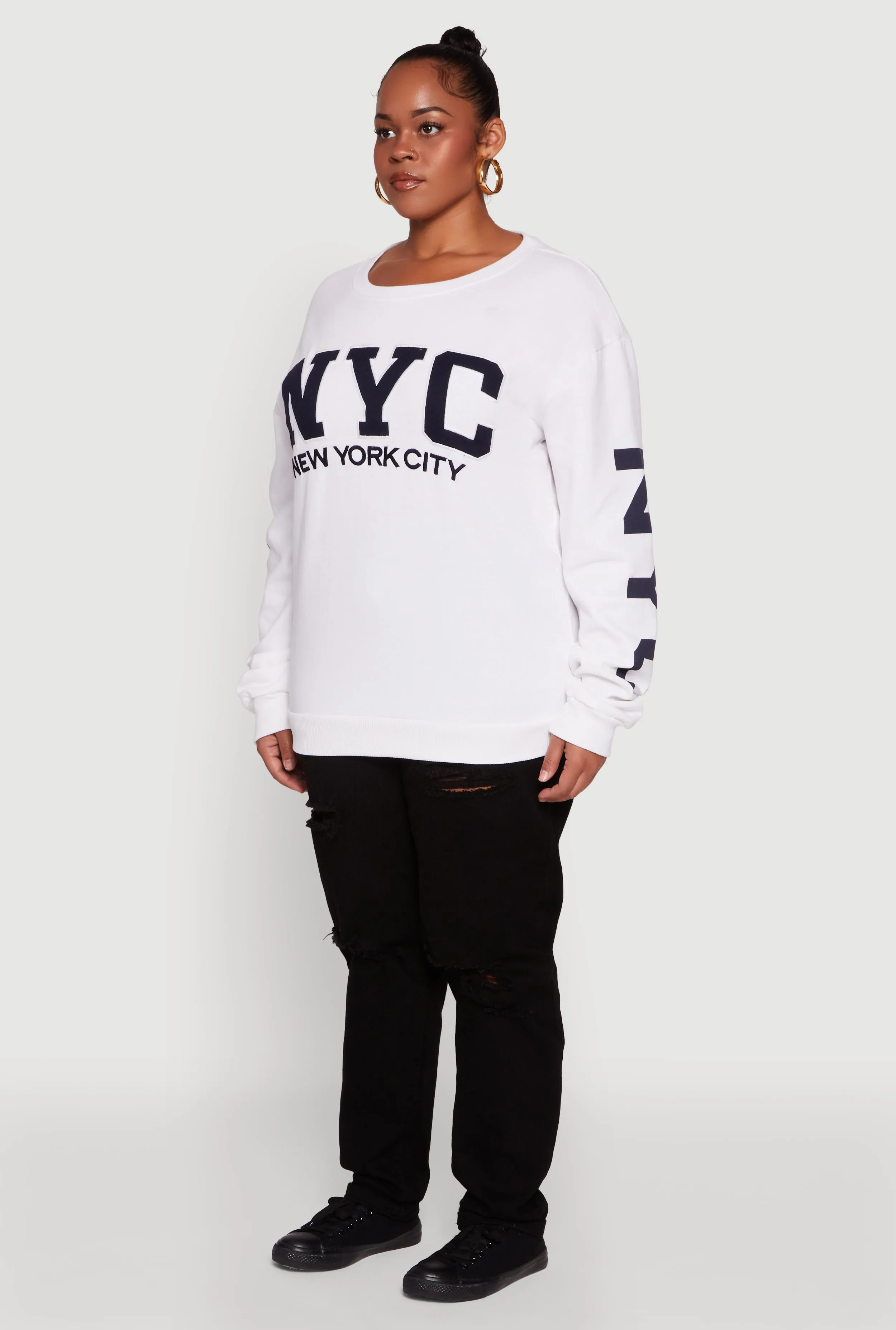 Plus Size NYC Fleece Crew Neck Sweatshirt sold by Rainbow product image thumbnail 5