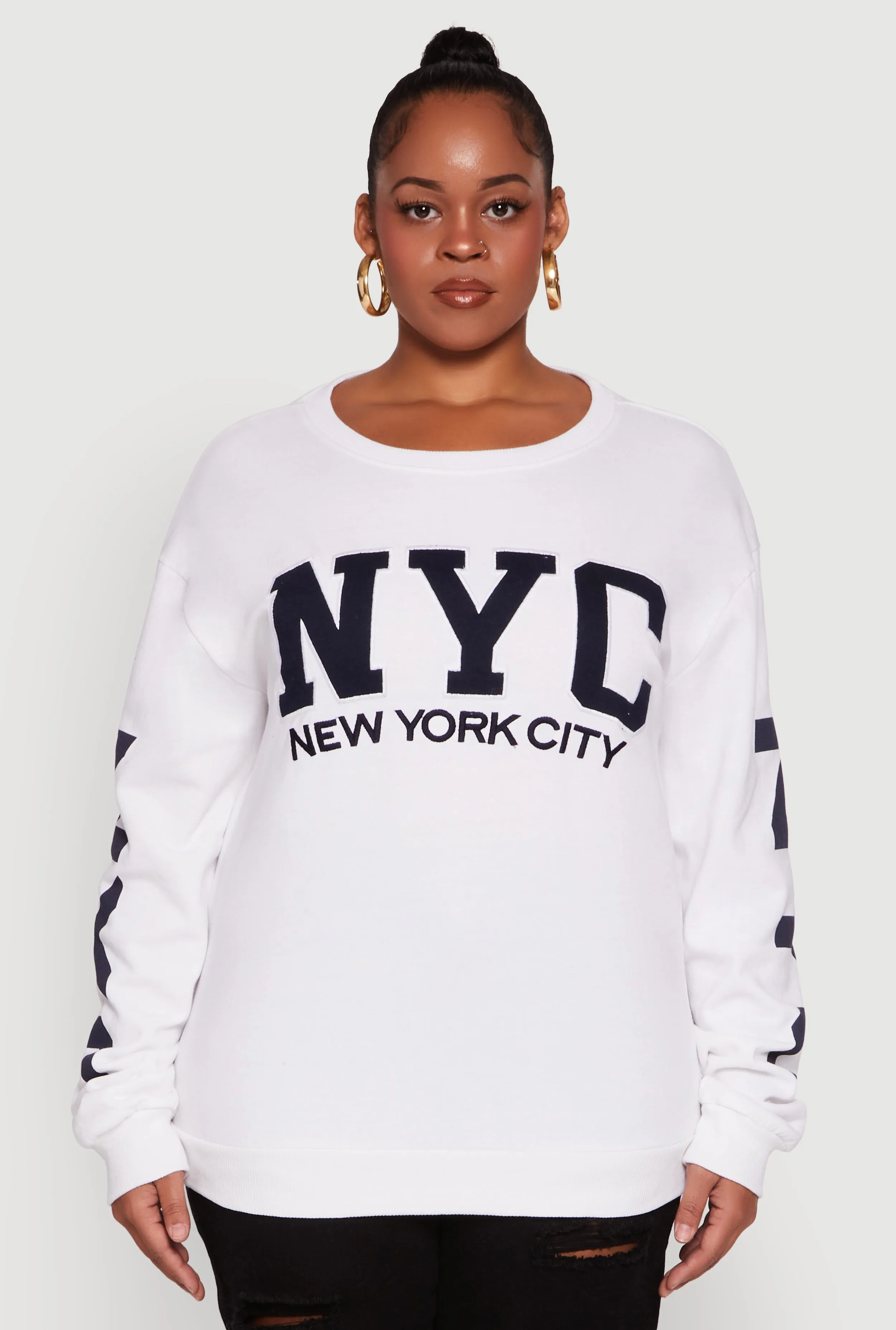 Plus Size NYC Fleece Crew Neck Sweatshirt sold by Rainbow product image thumbnail 2
