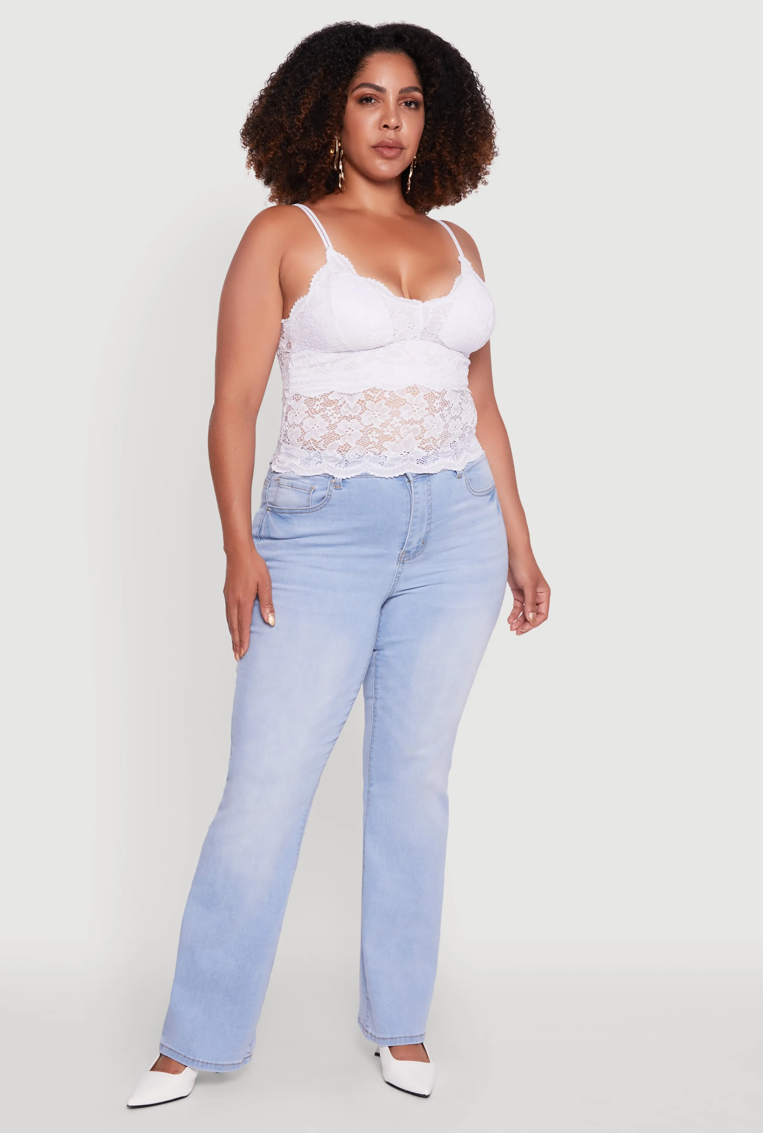 Plus Size Floral Lace Scalloped Hem Cami sold by Rainbow product image thumbnail 2