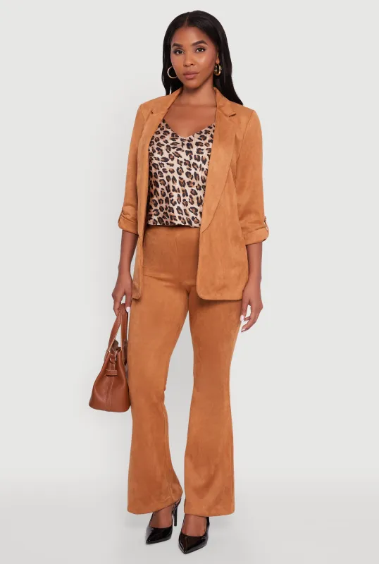 Faux Suede Pull On Flare Pants sold by Rainbow