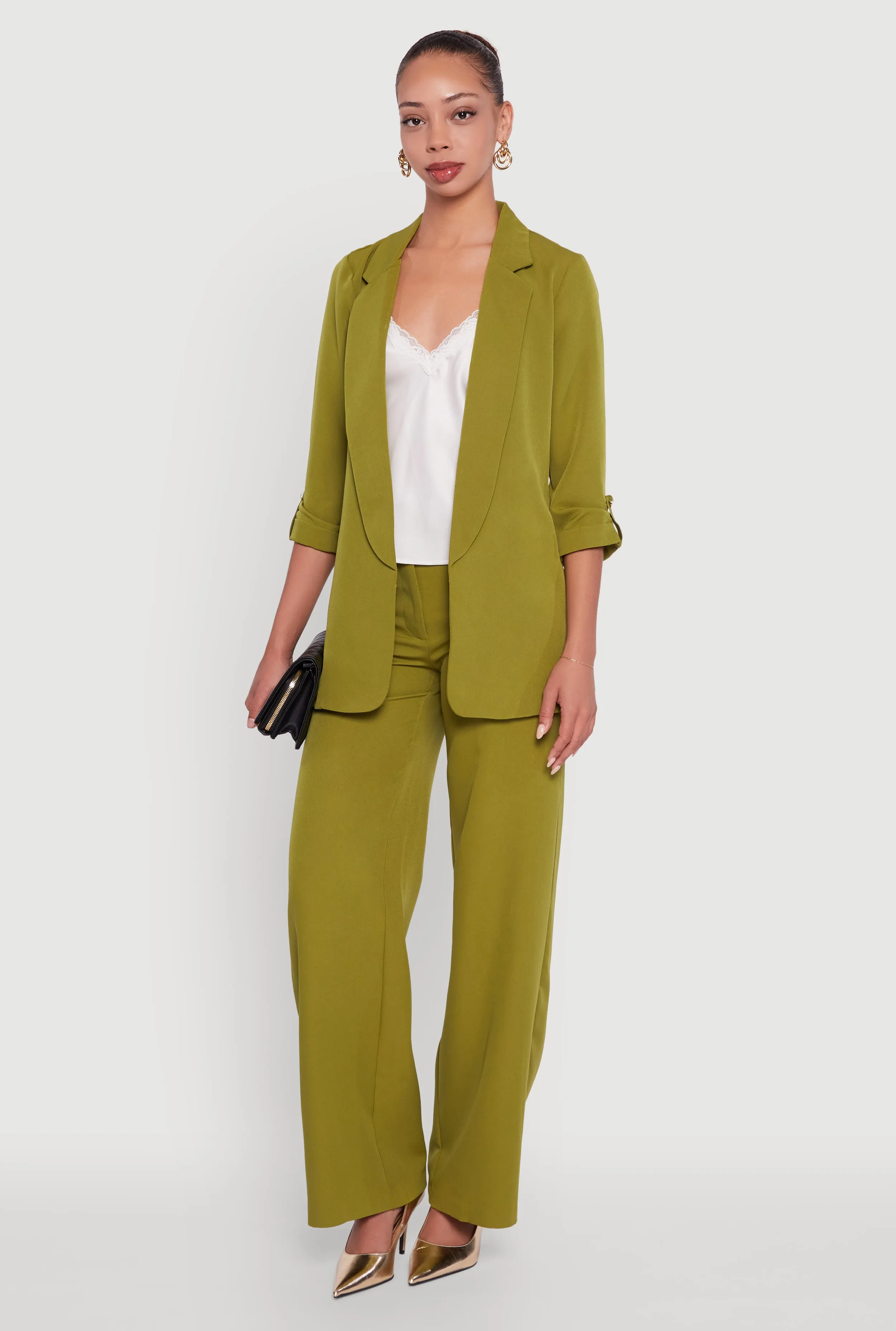 Single Button Wide Leg Dress Pants sold by Rainbow product image thumbnail 2