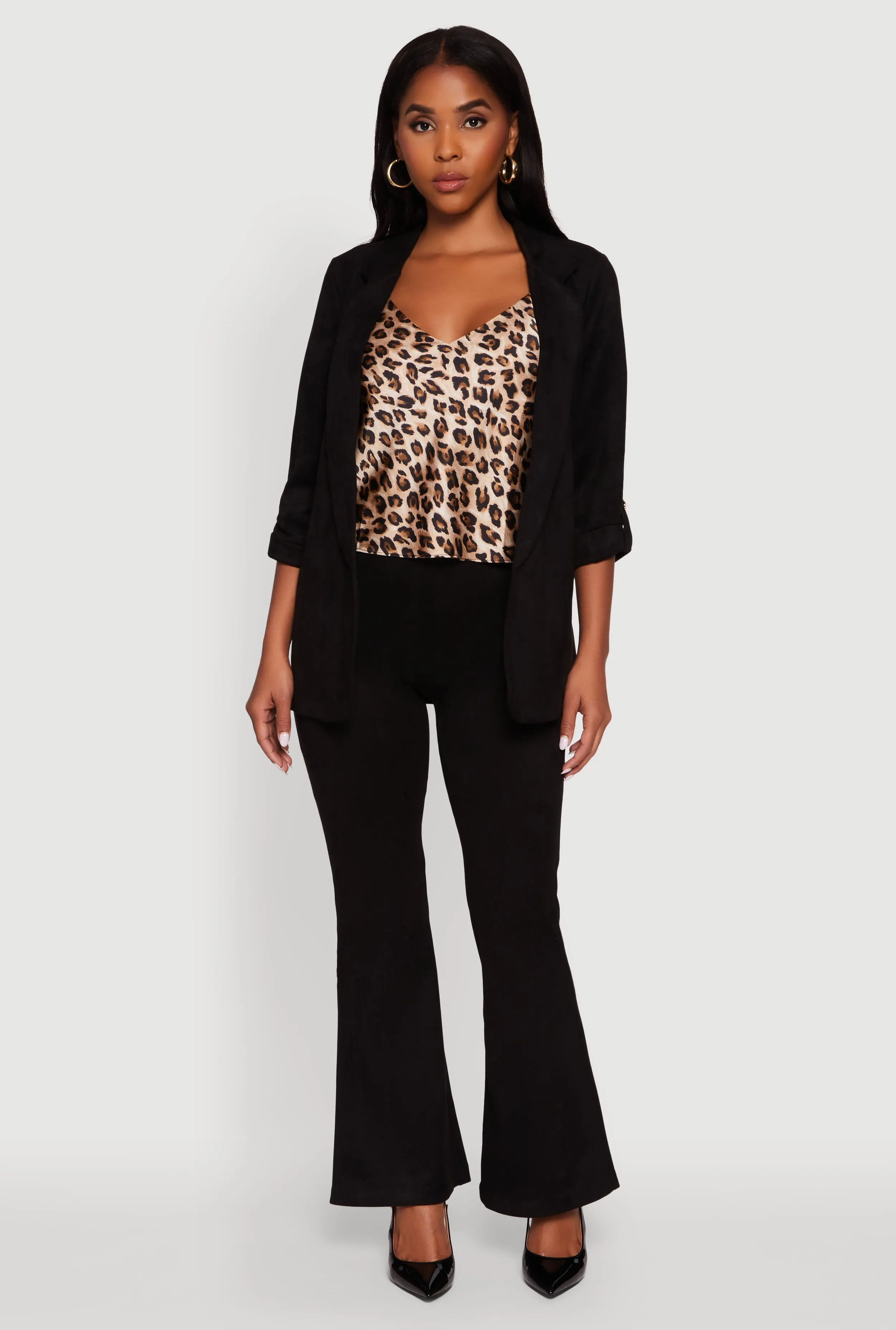 Faux Suede Pull On Flare Pants sold by Rainbow product image thumbnail 2