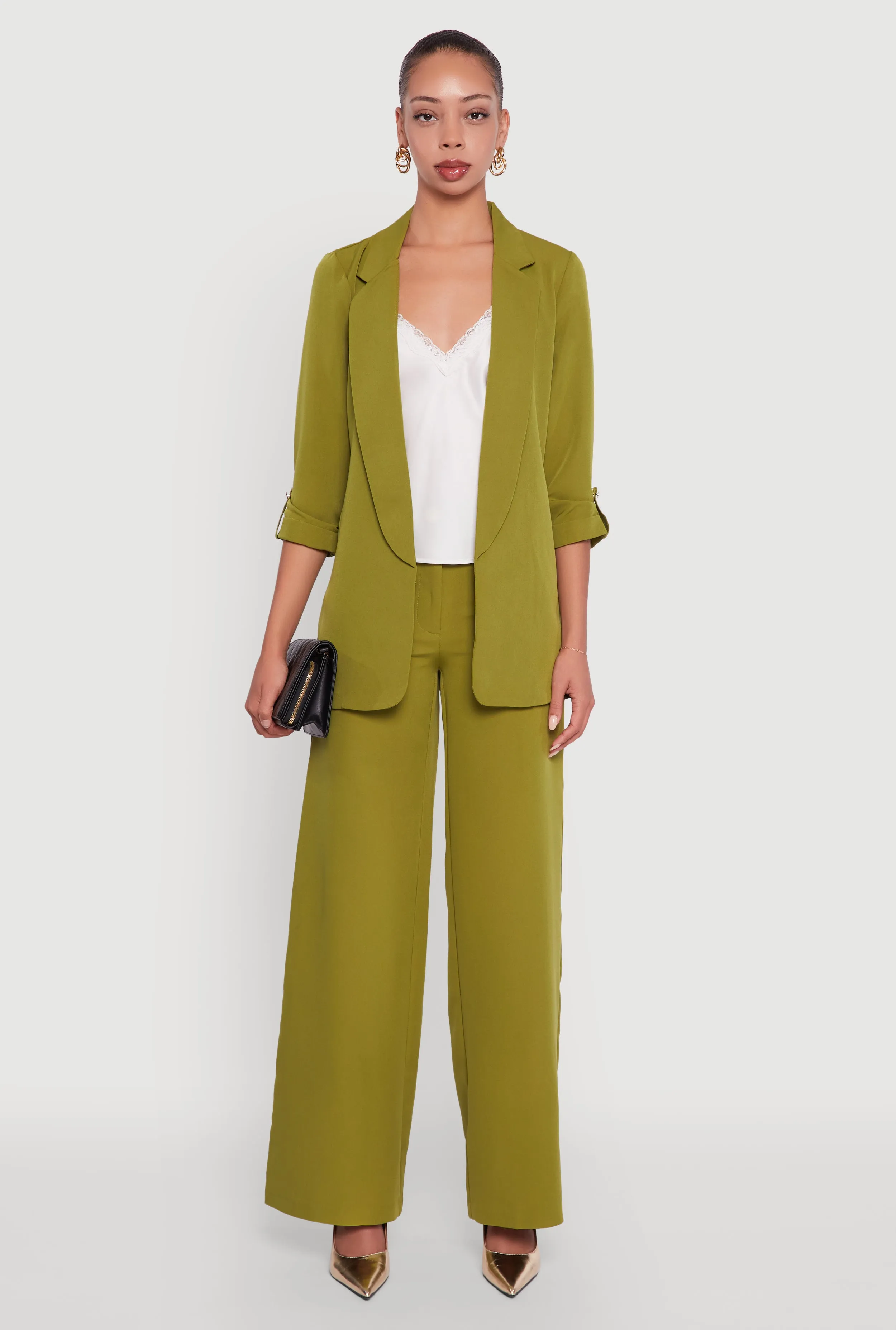 Single Button Wide Leg Dress Pants sold by Rainbow product image thumbnail 2