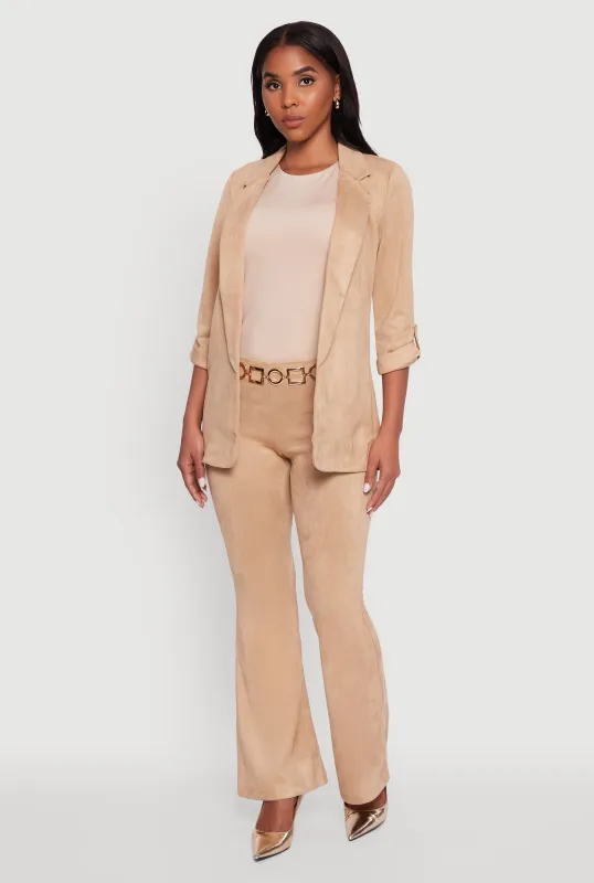 Faux Suede Pull On Flare Pants sold by Rainbow