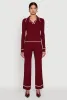 Rib Knit Contrast Trim Long Sleeve Polo Sweater sold by Rainbow