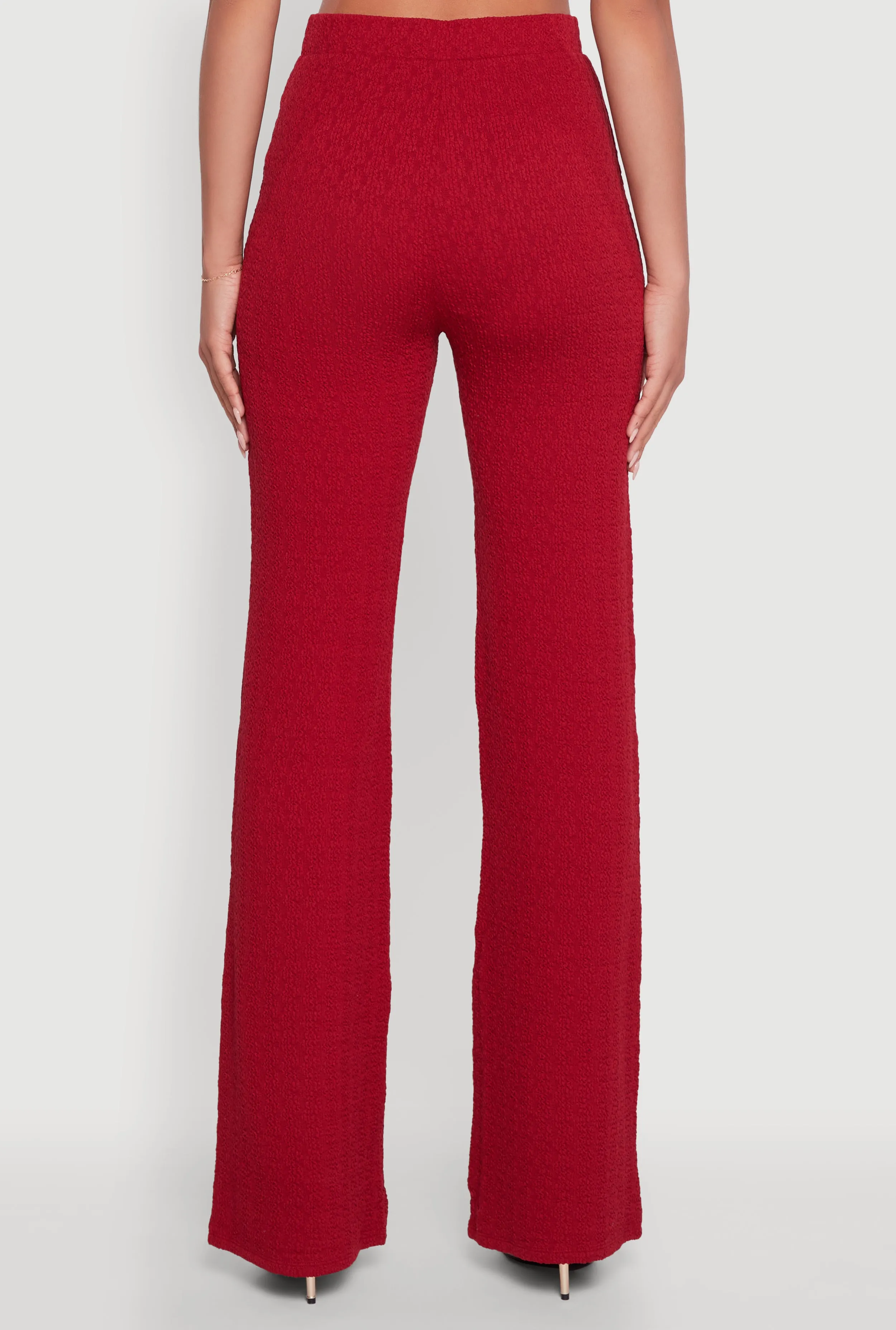 High Waisted Wide Leg Textured Knit Pants sold by Rainbow product image thumbnail 5