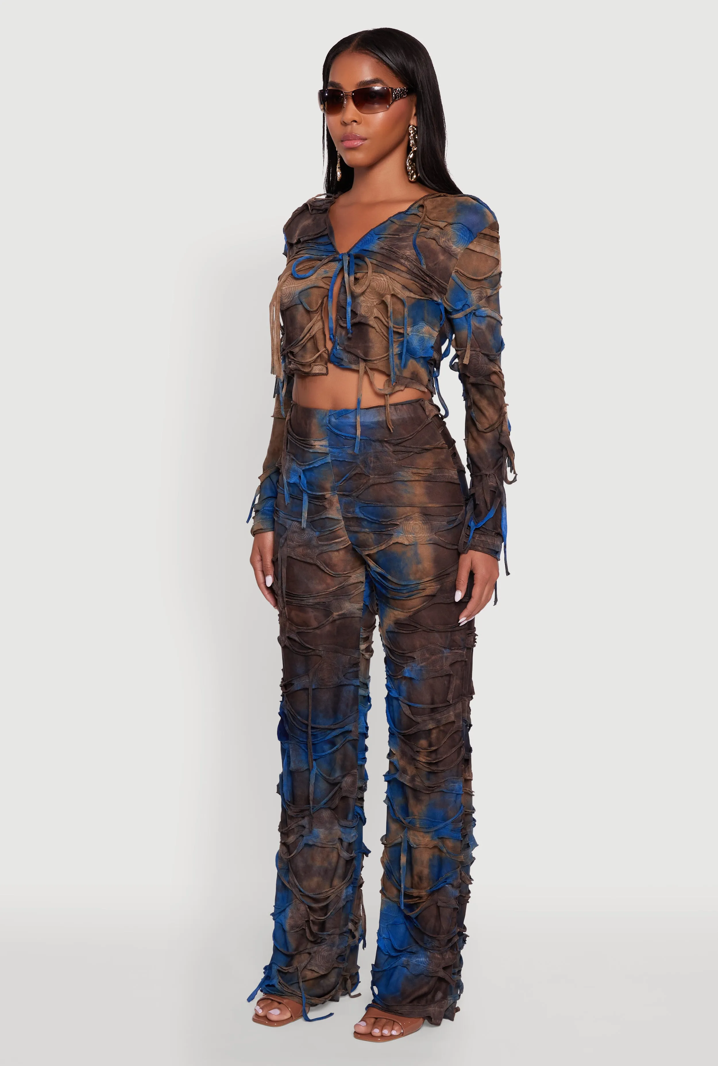 Tie Dye Slashed Tie Front Top sold by Rainbow product image thumbnail 5