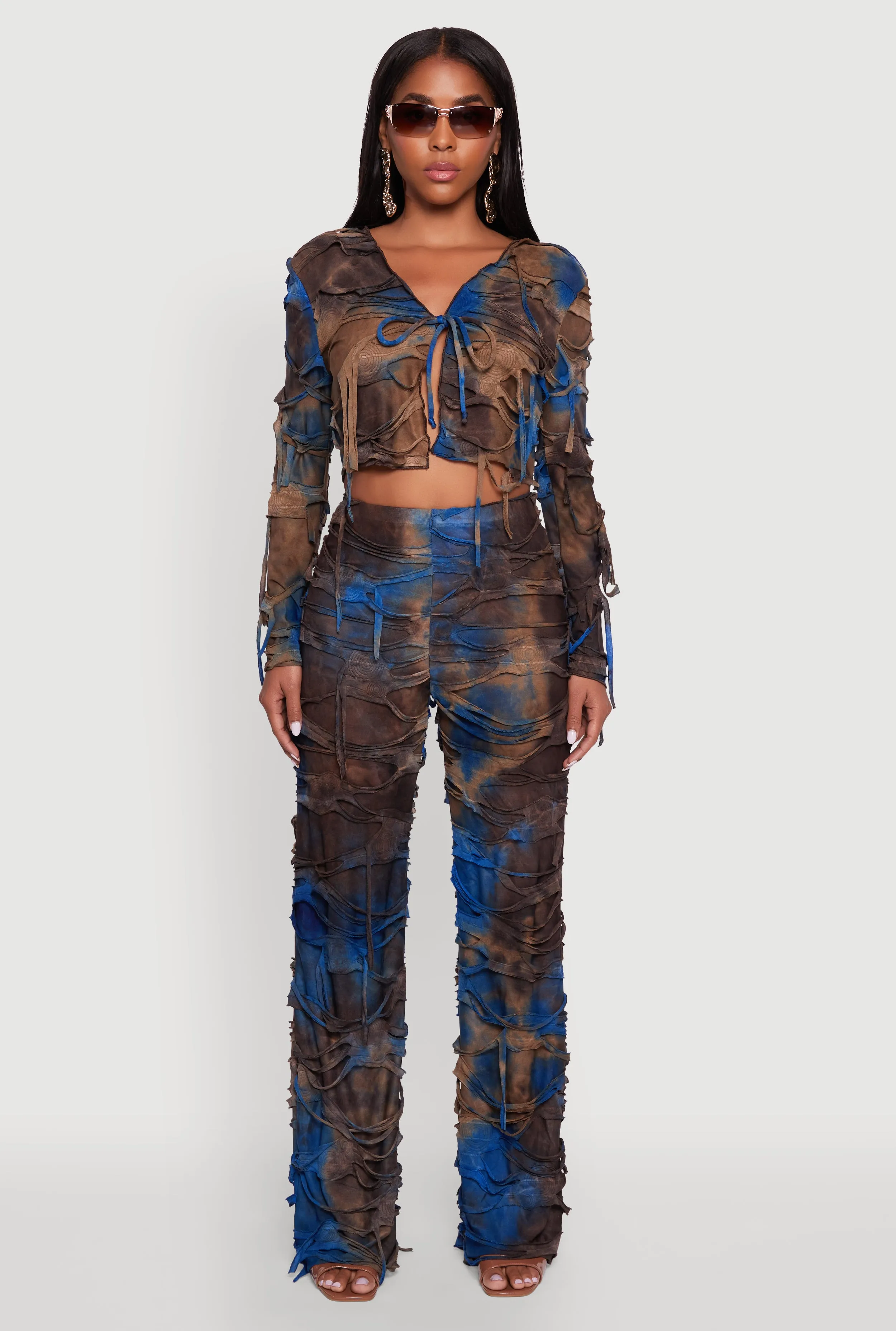 Tie Dye Slashed Tie Front Top sold by Rainbow product image thumbnail 3