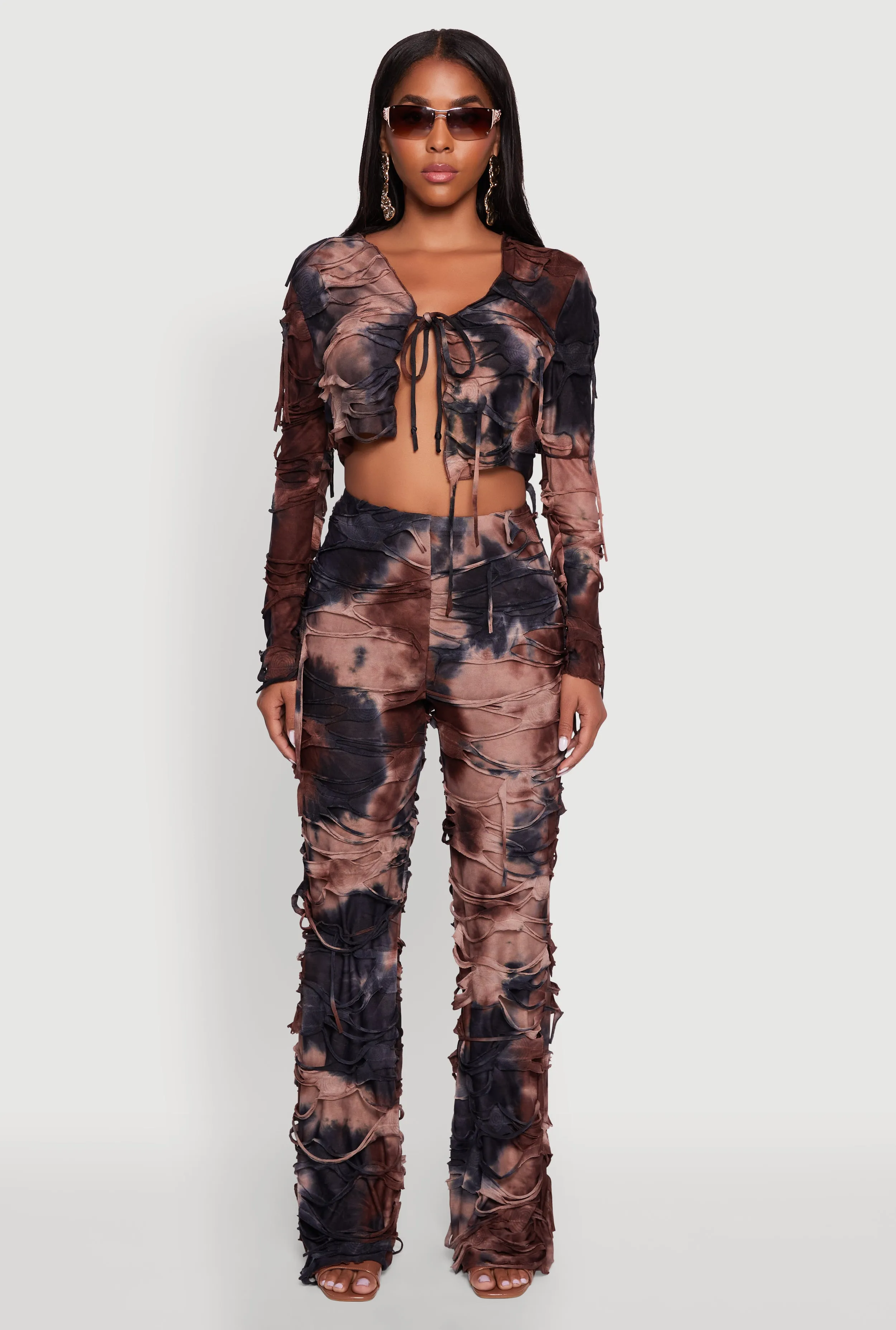 Tie Dye Slashed Tie Front Top sold by Rainbow product image thumbnail 3