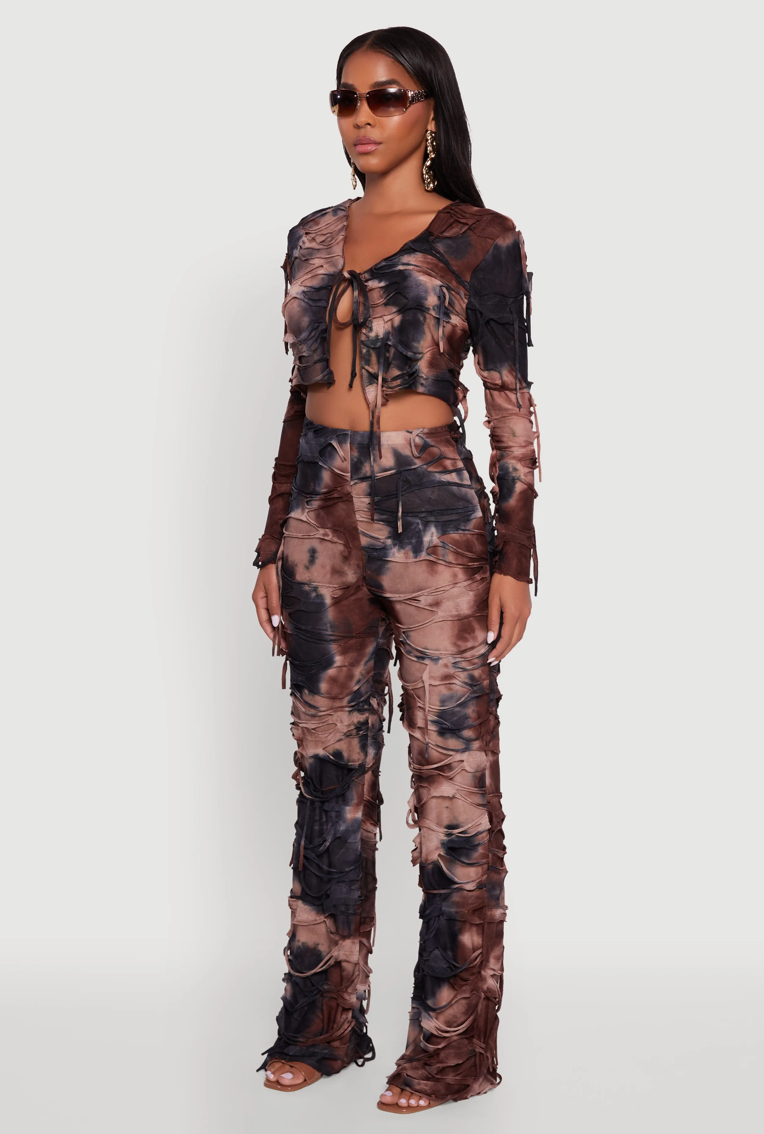 Tie Dye Slashed Tie Front Top sold by Rainbow product image thumbnail 5