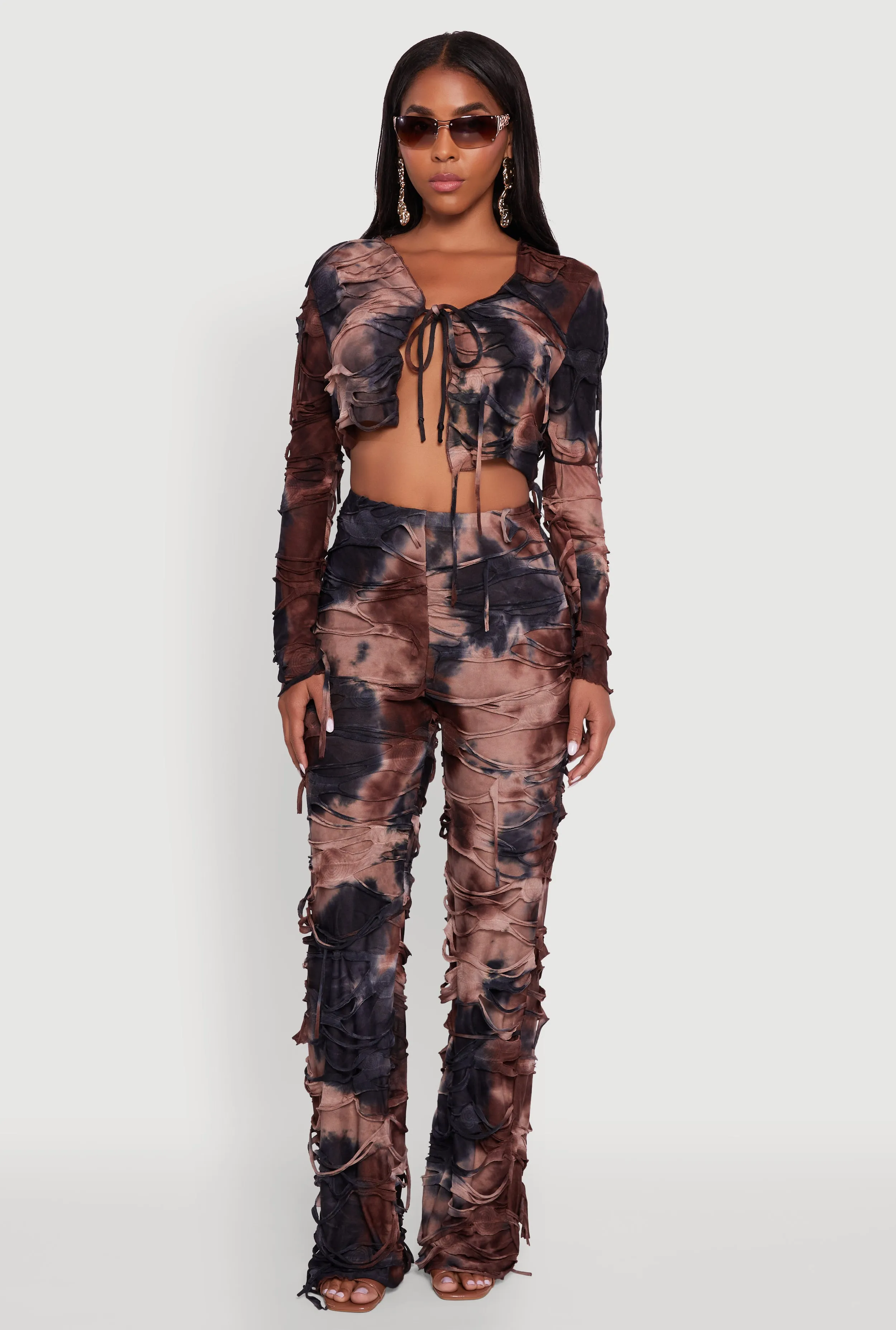 Tie Dye Slashed Tie Front Top sold by Rainbow product image thumbnail 2