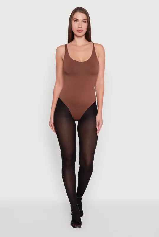 Sleeveless Scoop Neck Thong Bodysuit sold by Rainbow