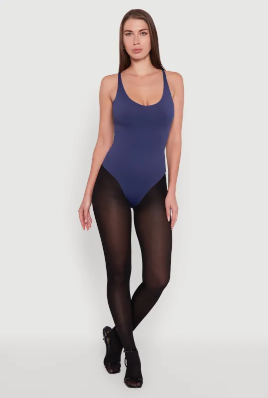 Sleeveless Scoop Neck Thong Bodysuit sold by Rainbow