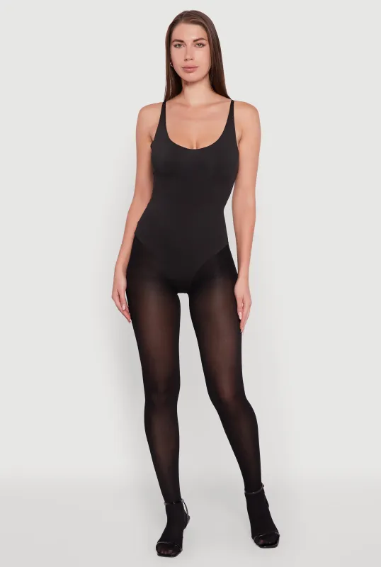 Sleeveless Scoop Neck Thong Bodysuit sold by Rainbow