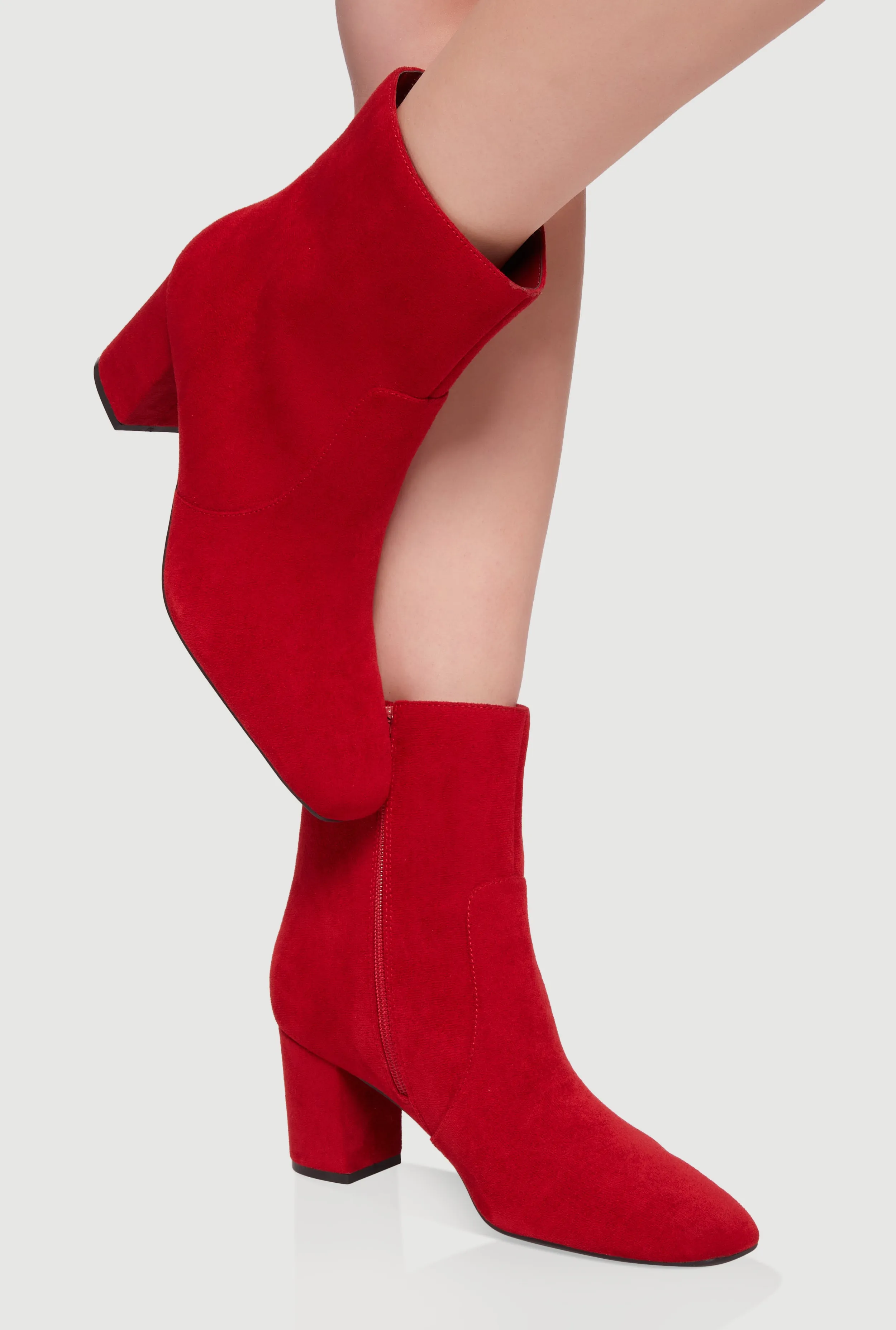 Almond Toe Mid Block Heel Booties sold by Rainbow