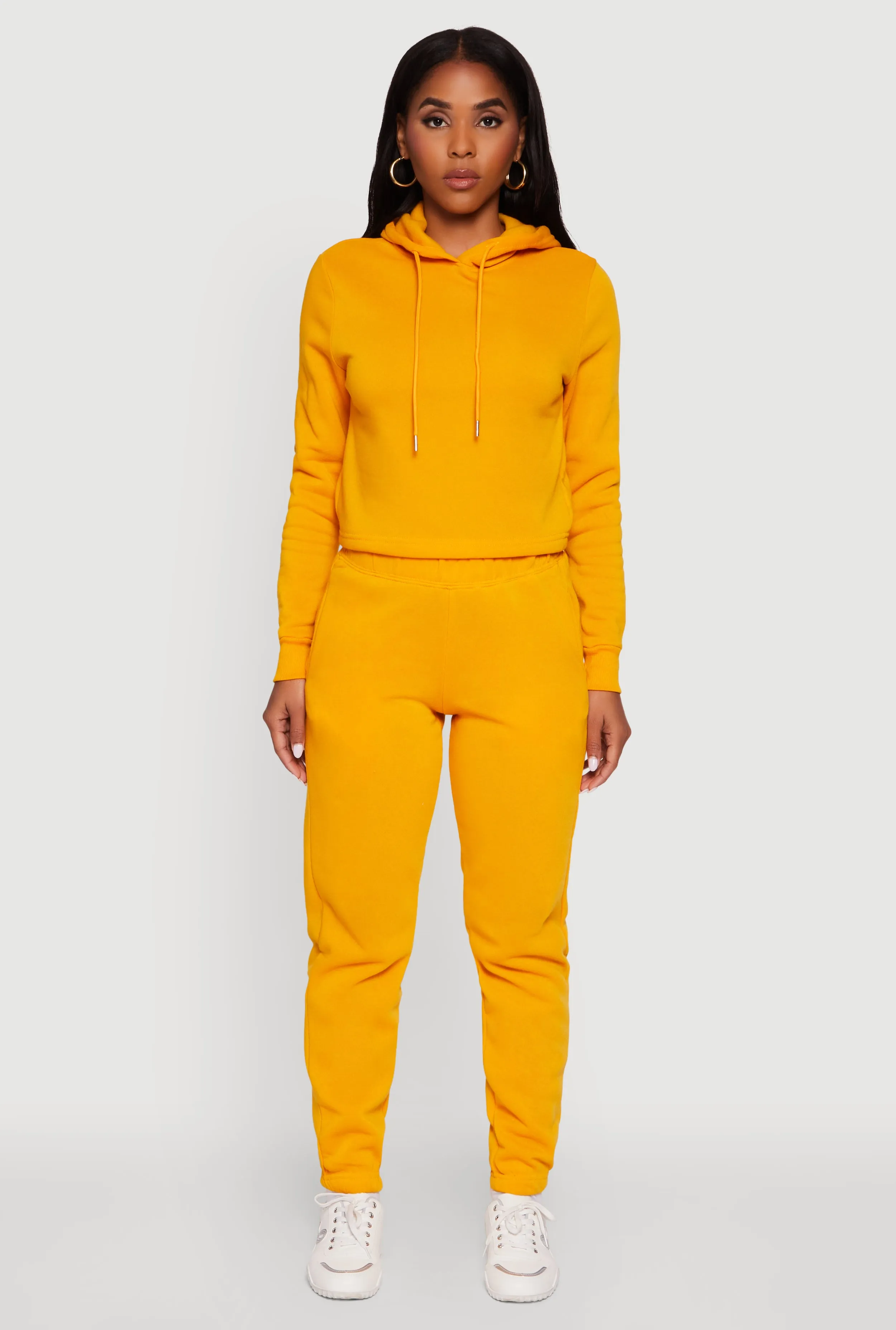 Fleece Lined Cropped Pullover Hooded Sweatshirt sold by Rainbow product image thumbnail 3