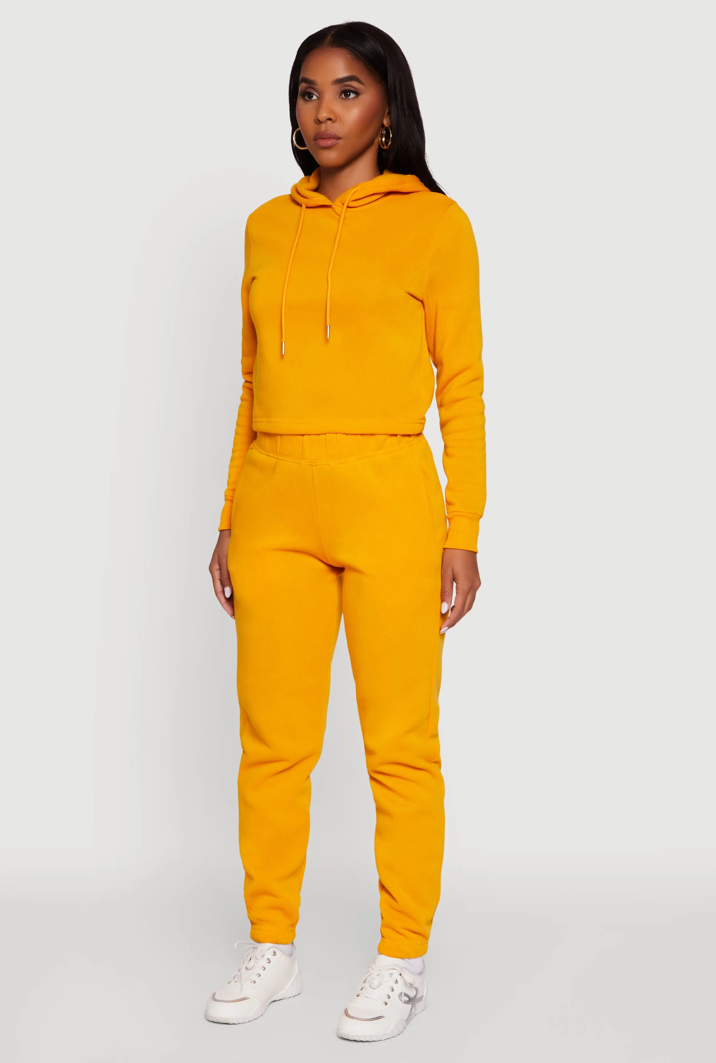 Fleece Lined Cropped Pullover Hooded Sweatshirt sold by Rainbow product image thumbnail 5