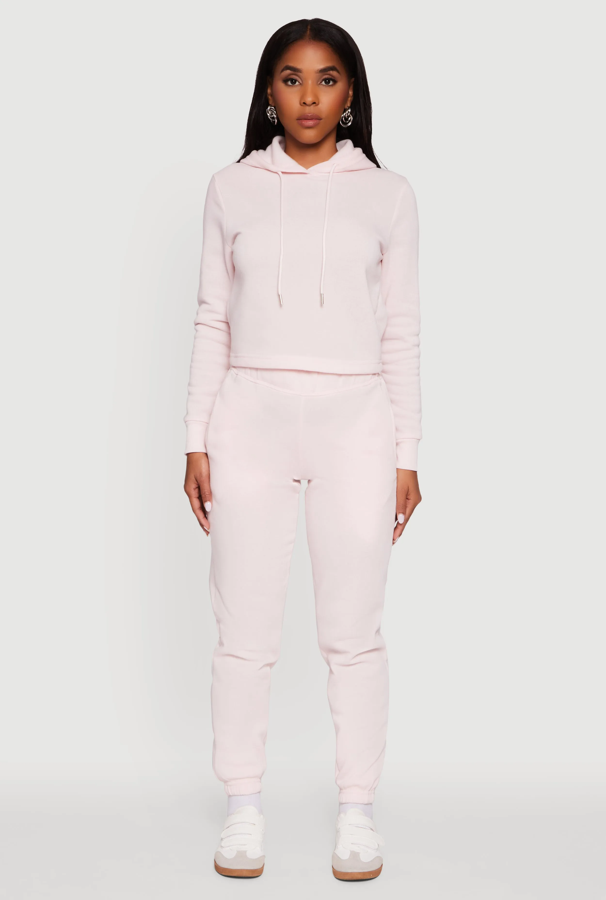 Fleece Lined Cropped Pullover Hooded Sweatshirt sold by Rainbow product image thumbnail 3