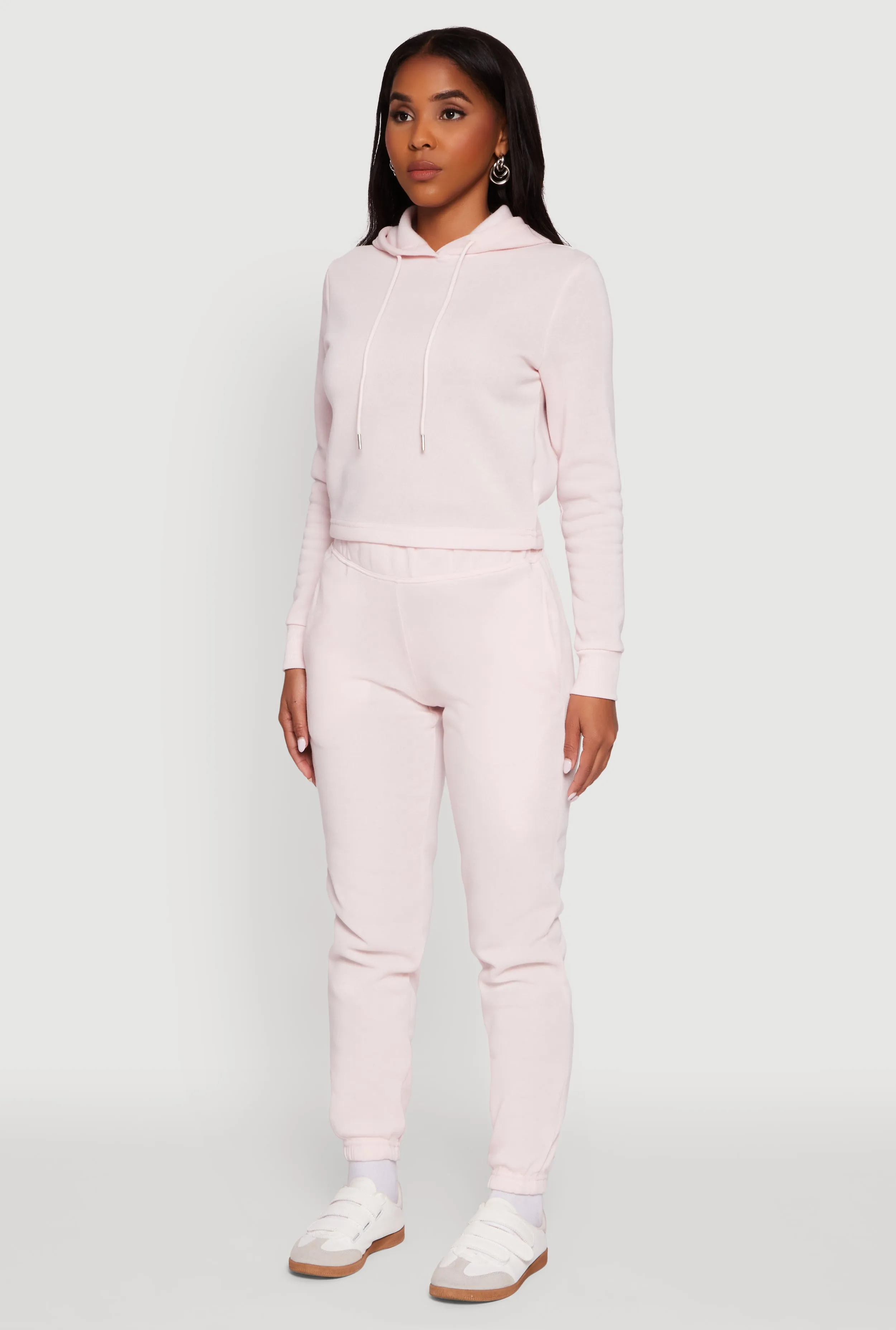 Fleece Lined Cropped Pullover Hooded Sweatshirt sold by Rainbow product image thumbnail 5