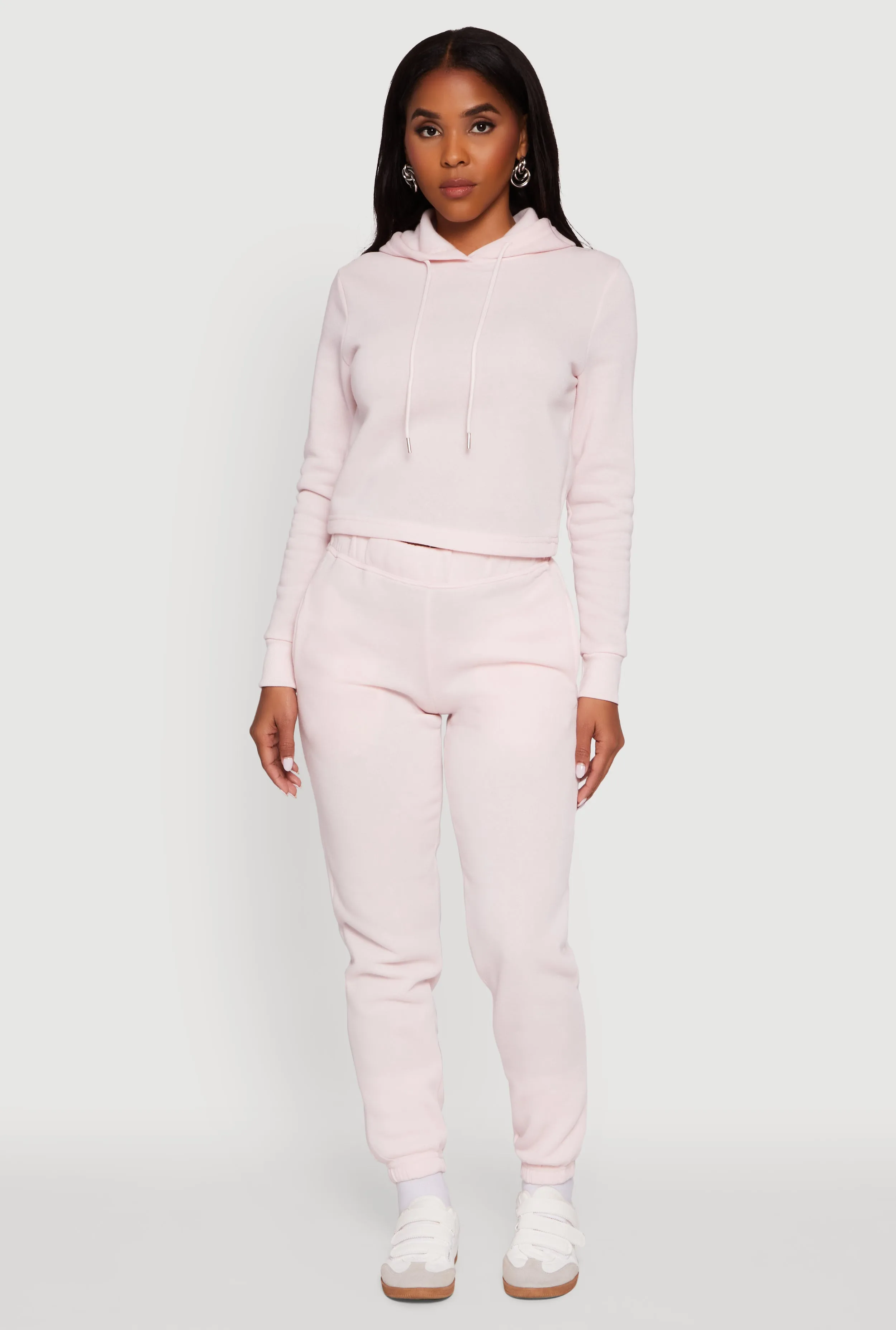 Fleece Lined Cropped Pullover Hooded Sweatshirt sold by Rainbow product image thumbnail 2
