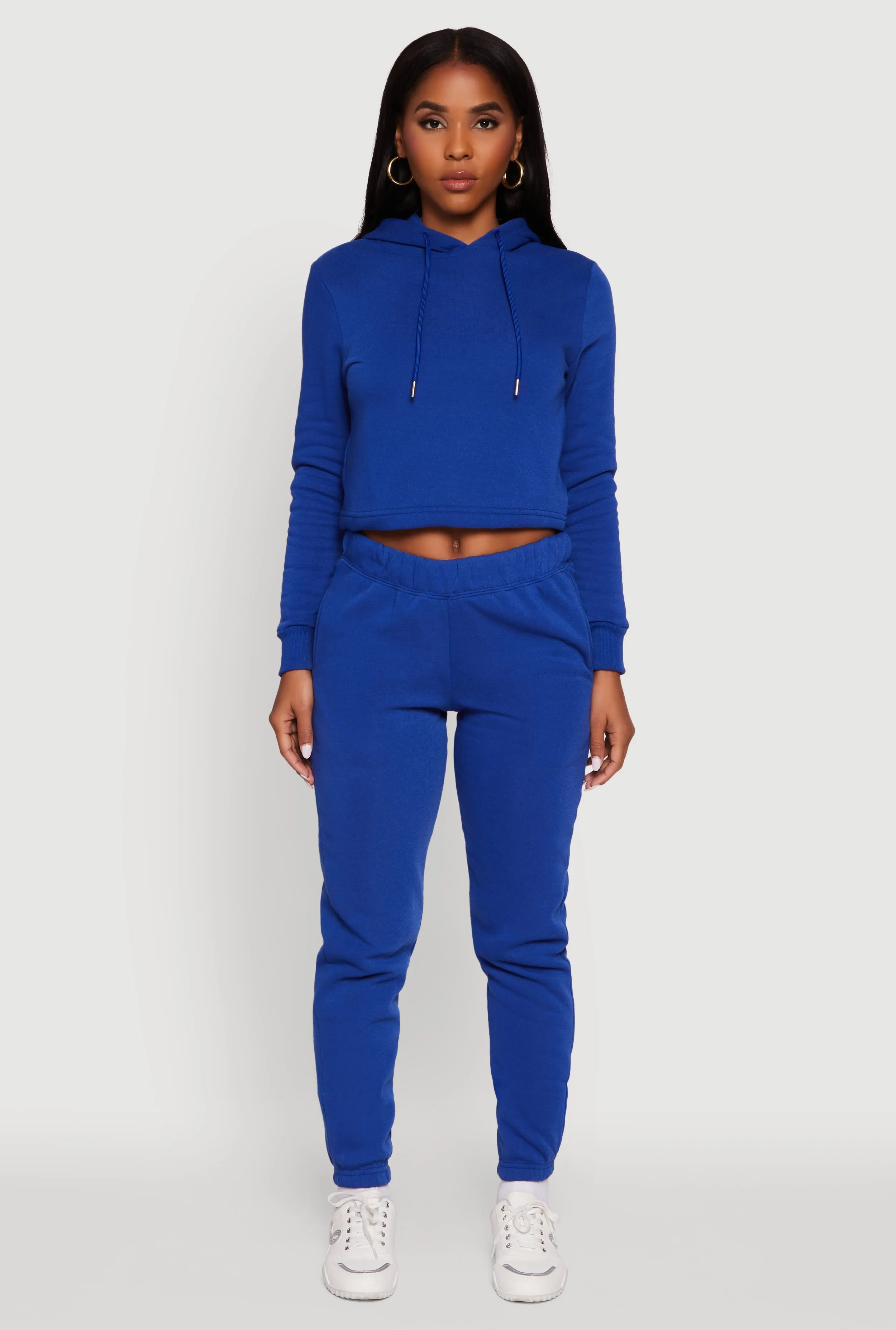 Fleece Lined Cropped Pullover Hooded Sweatshirt sold by Rainbow product image thumbnail 3