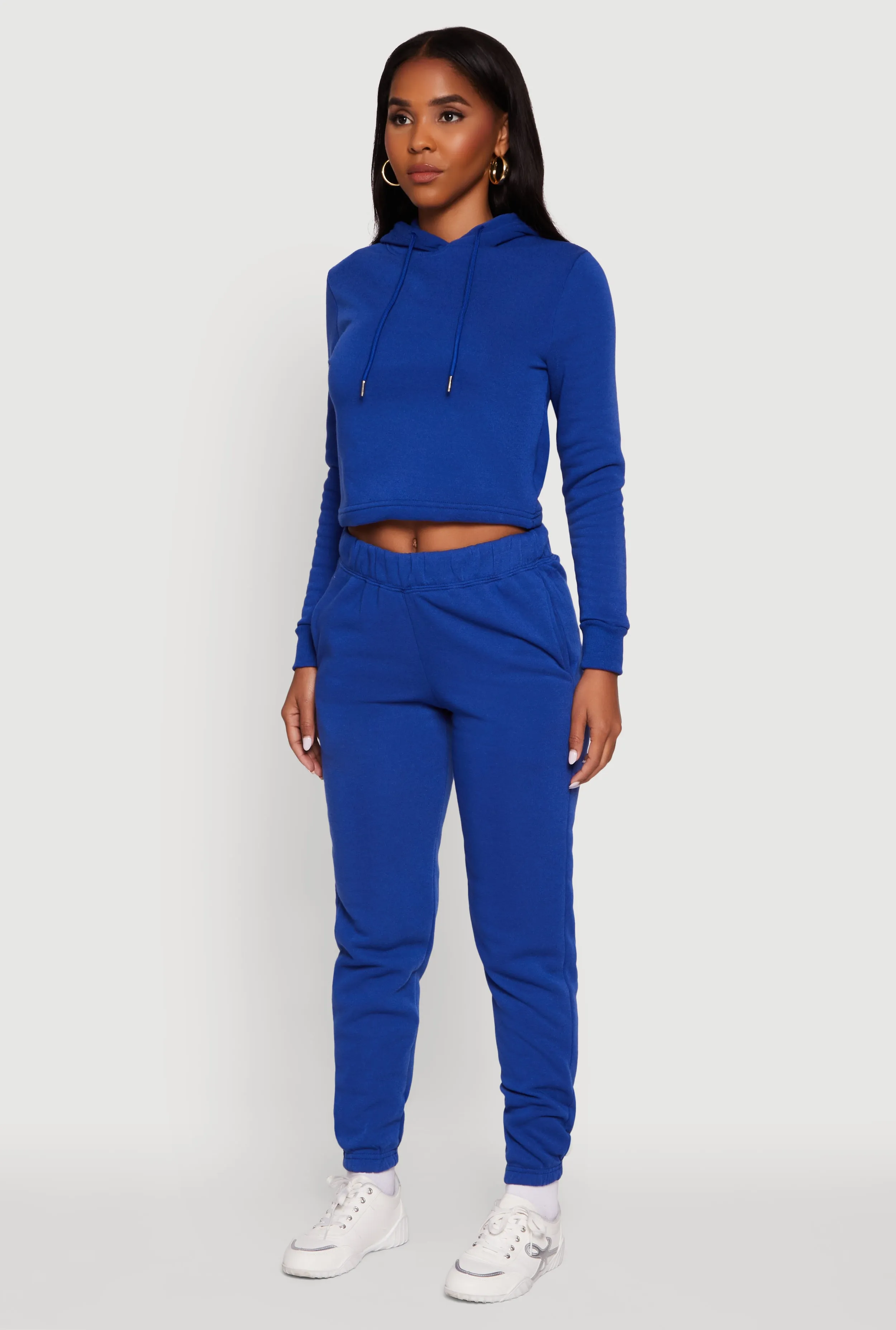 Fleece Lined Cropped Pullover Hooded Sweatshirt sold by Rainbow product image thumbnail 5