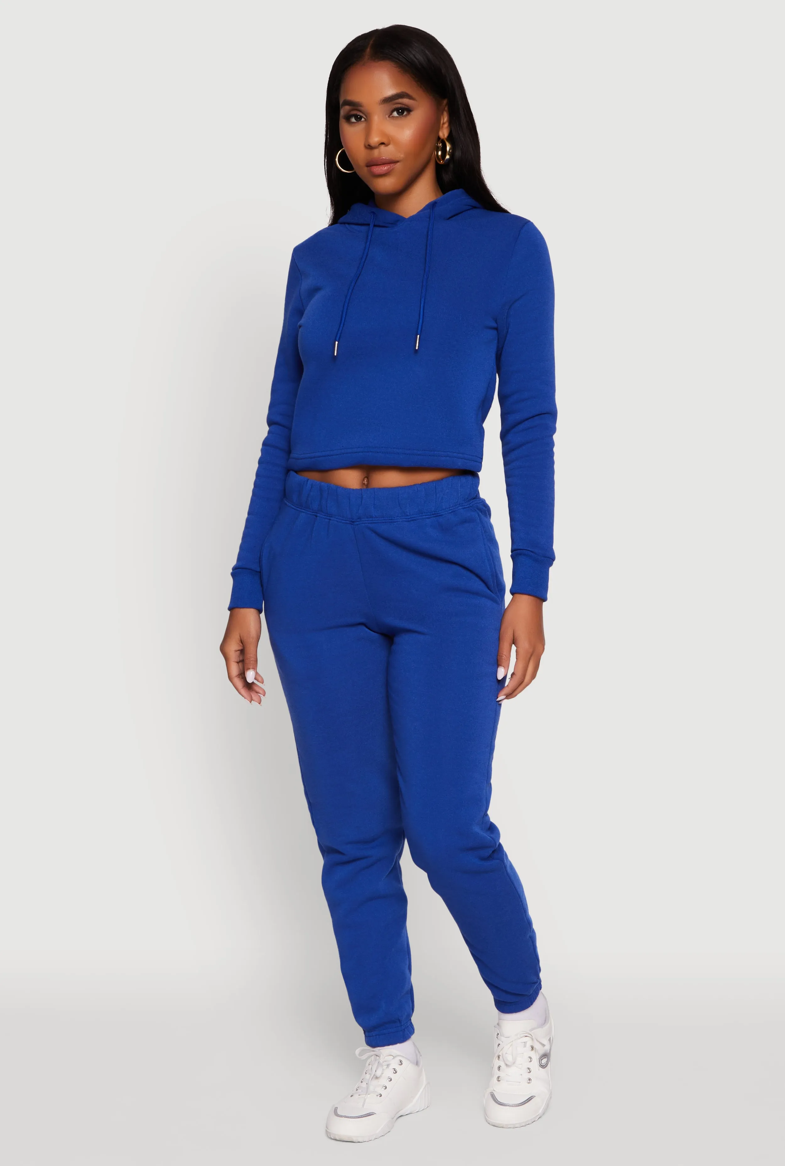 Fleece Lined Cropped Pullover Hooded Sweatshirt sold by Rainbow product image thumbnail 2