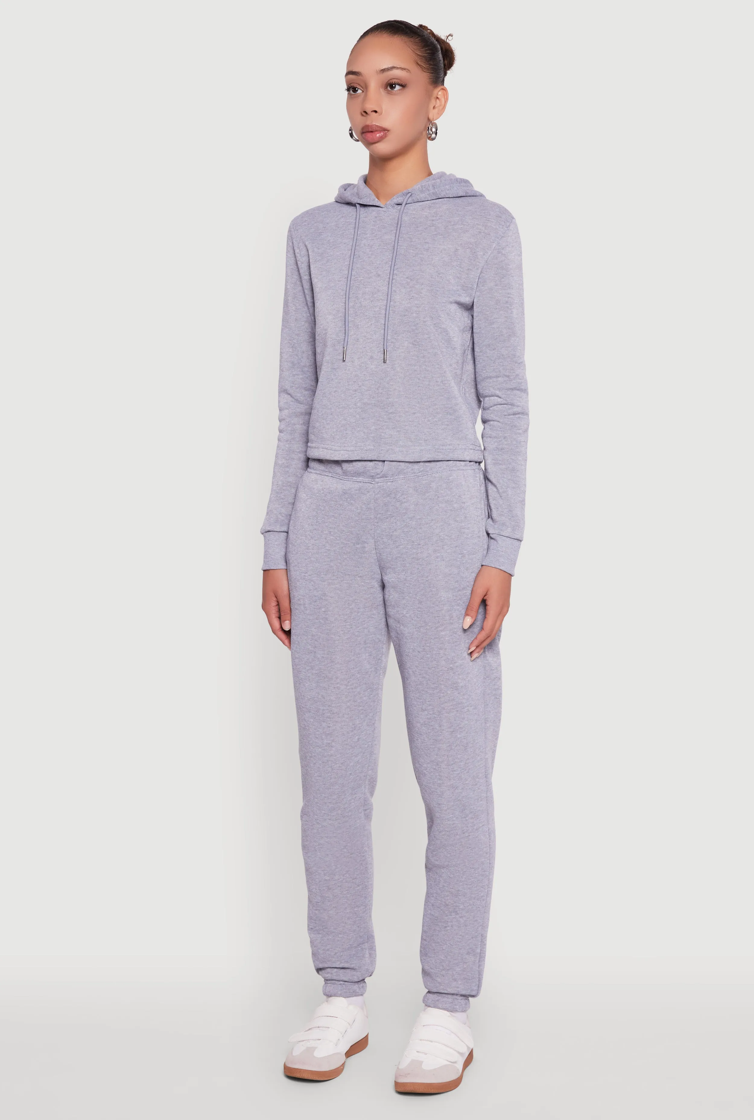 Fleece Lined Cropped Pullover Hooded Sweatshirt sold by Rainbow product image thumbnail 5