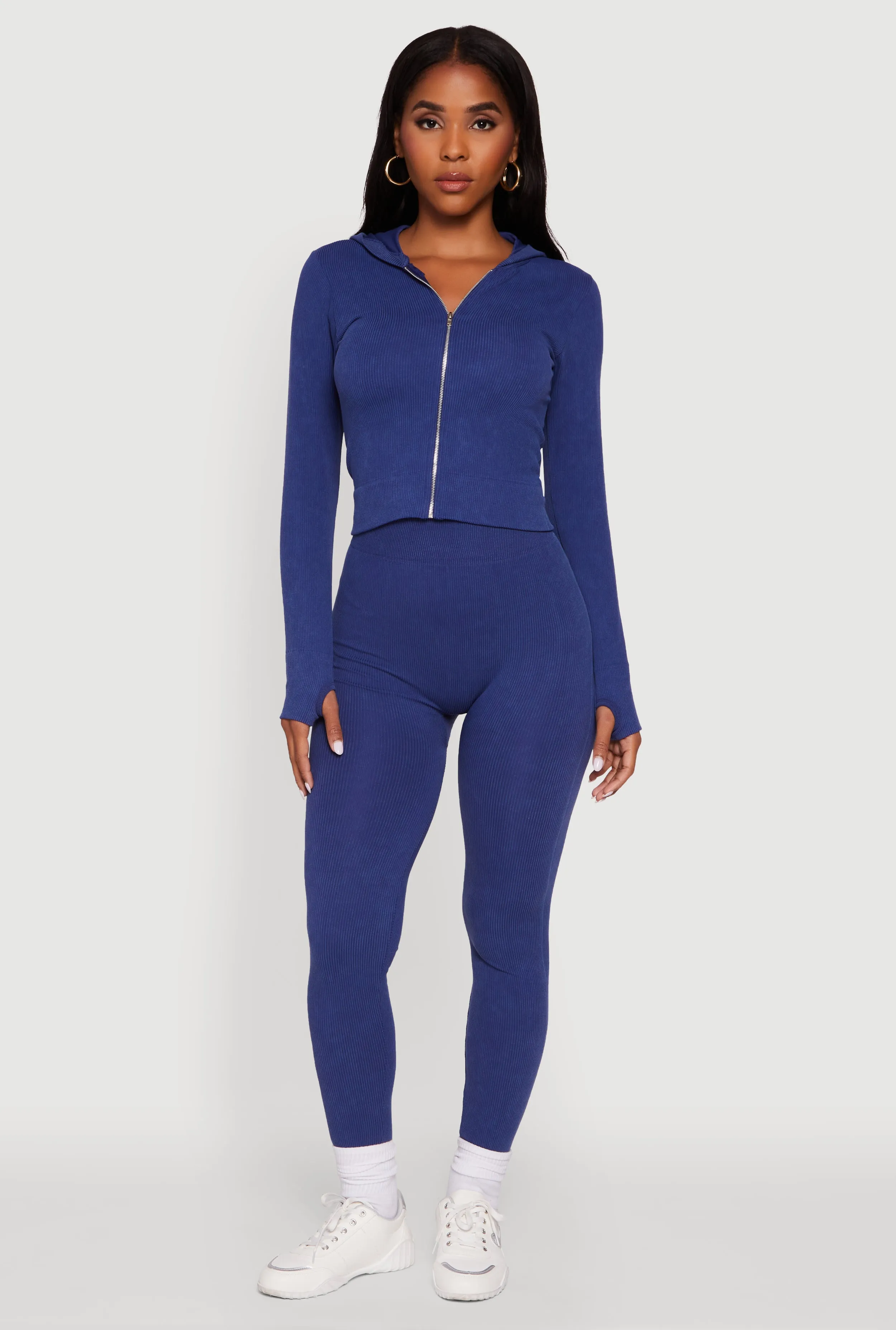 Ribbed Knit High Waisted Acid Wash Leggings sold by Rainbow product image thumbnail 5