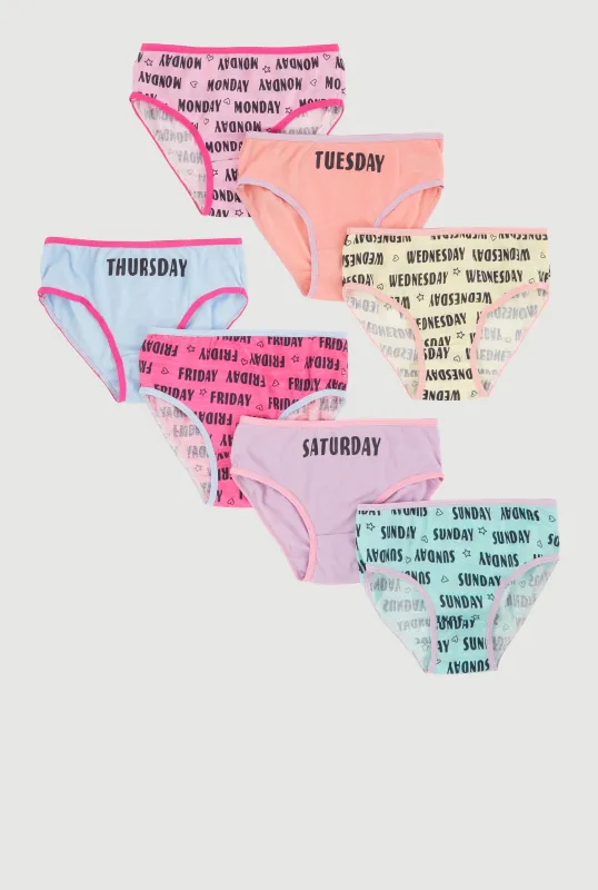 Girls Days of the Week Graphic Underwear 7 Pack sold by Rainbow