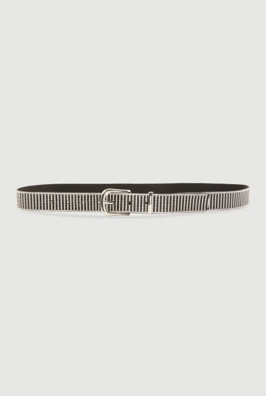 Striped Rhinestone Studded Belt sold by Rainbow
