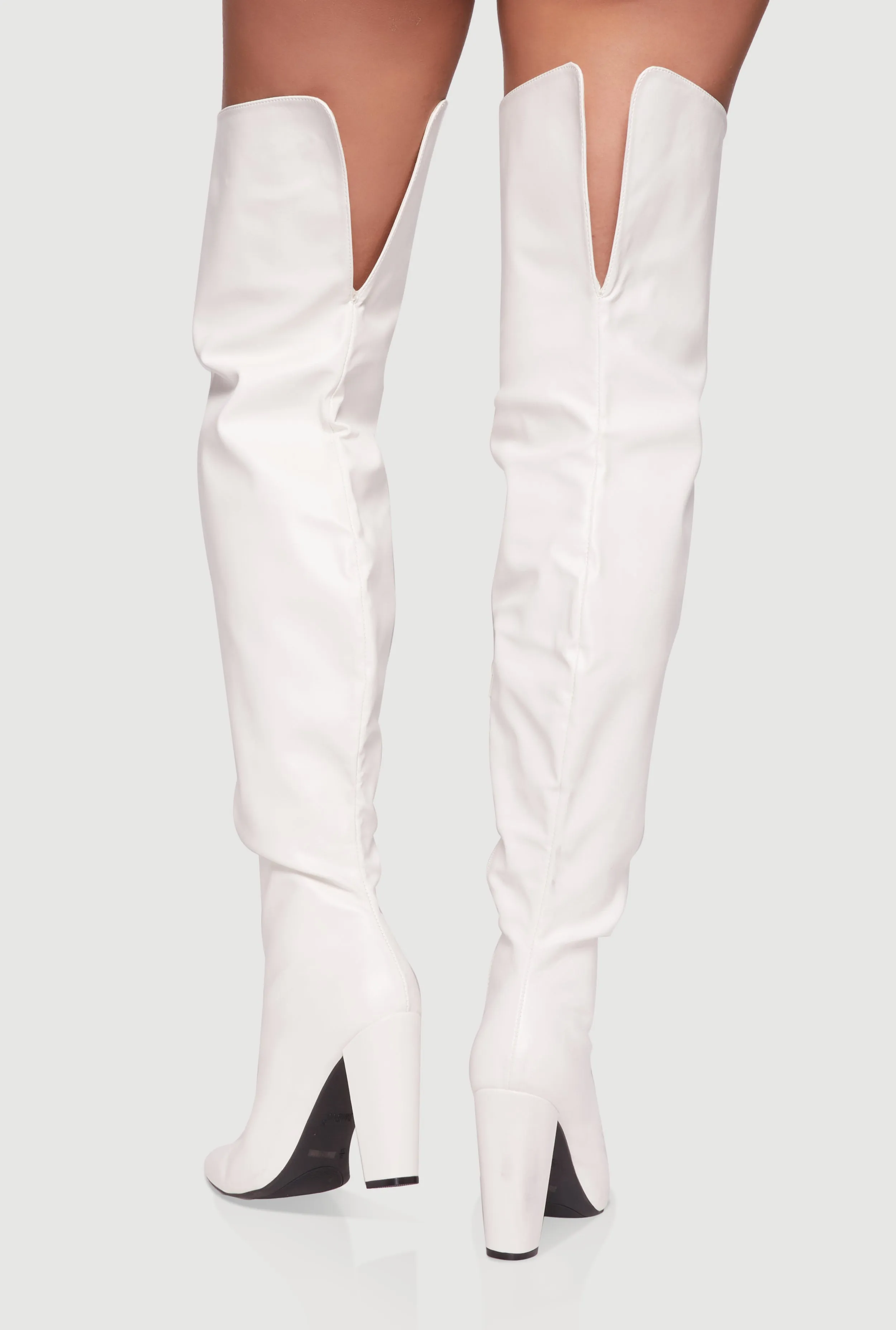 Thigh High Pointed Toe Block Heel Boots sold by Rainbow product image thumbnail 3