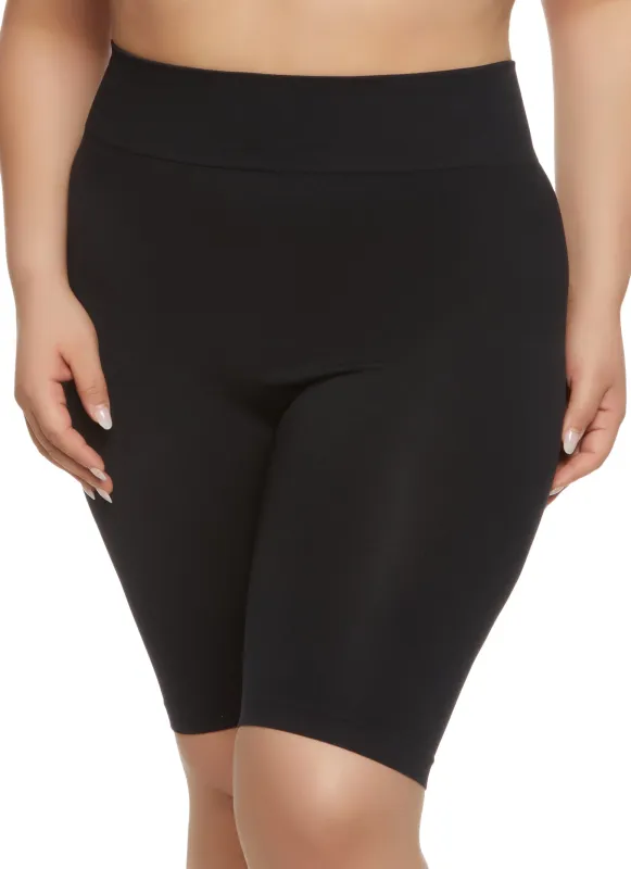 Plus Size Seamless High Waist Biker Shorts sold by Rainbow