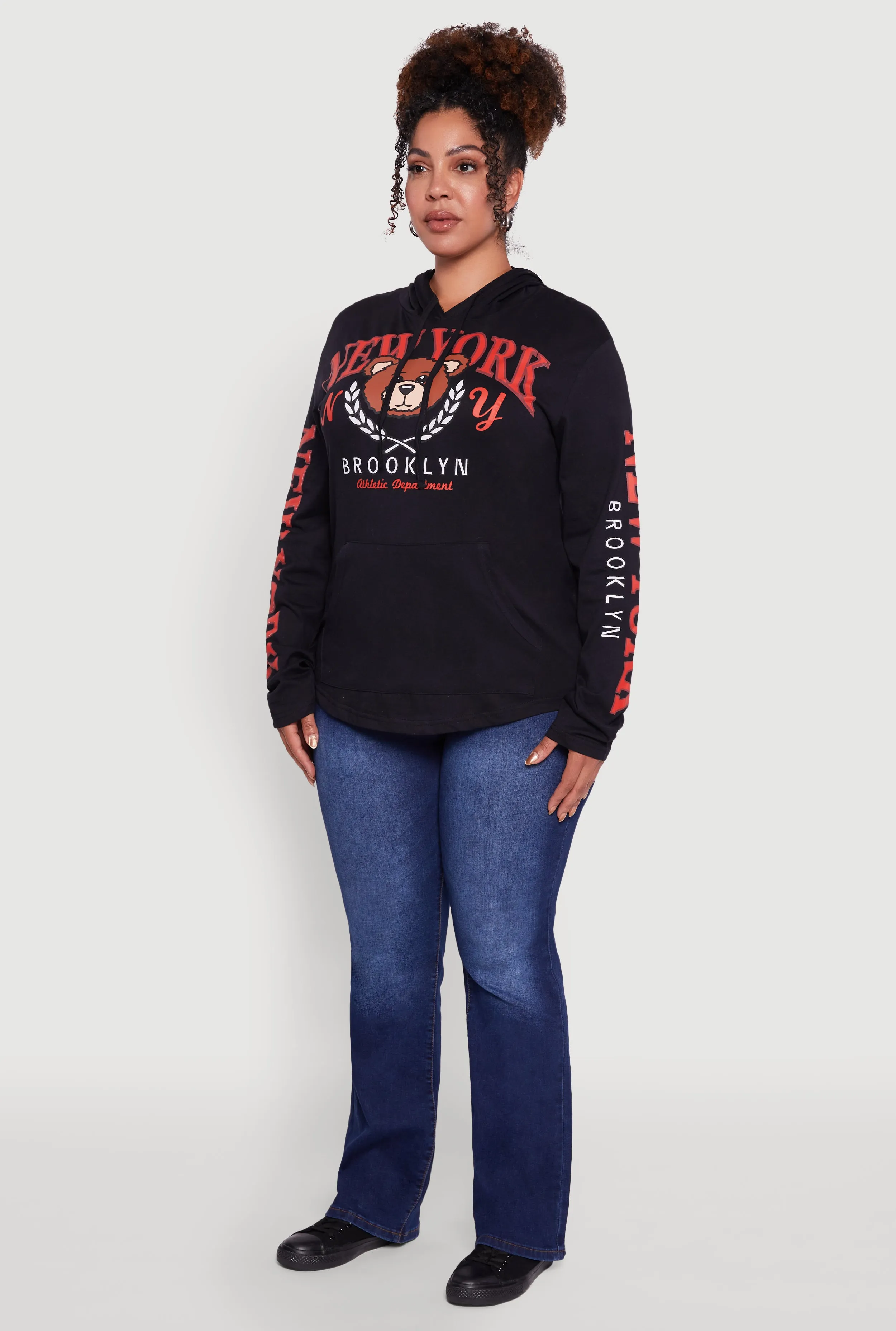 Plus Size New York Teddy Graphic Pullover Hoodie sold by Rainbow product image thumbnail 5