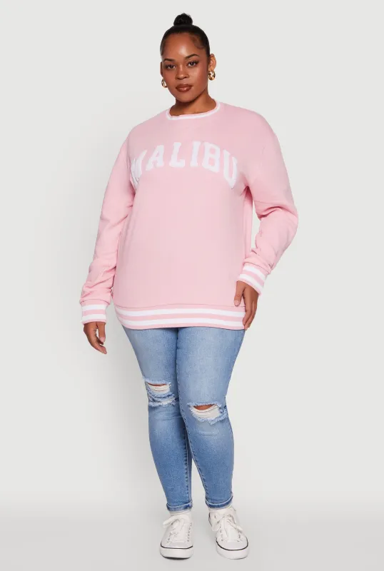 Plus Size Chenille Malibu Pullover Sweatshirt sold by Rainbow