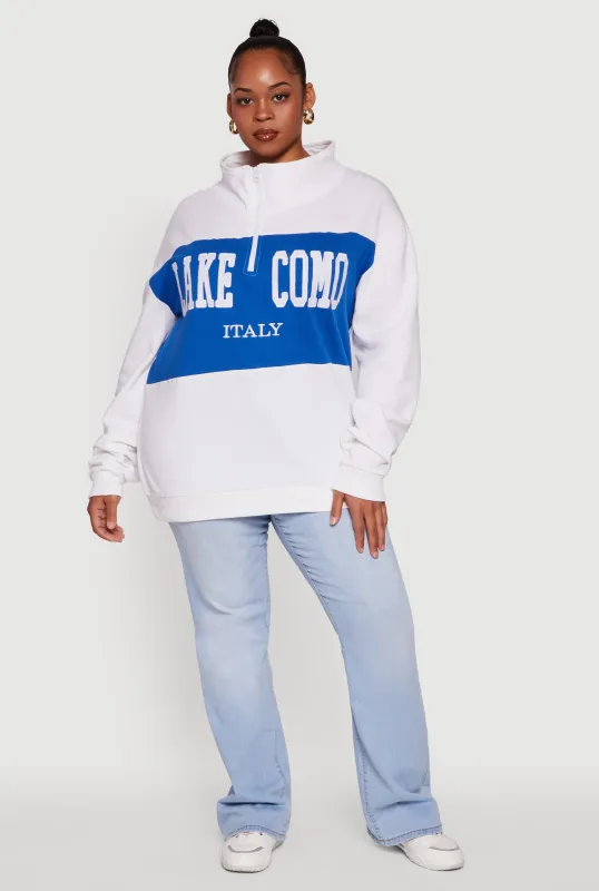 Plus Size Color Blocked Lake Como Graphic Sweatshirt sold by Rainbow