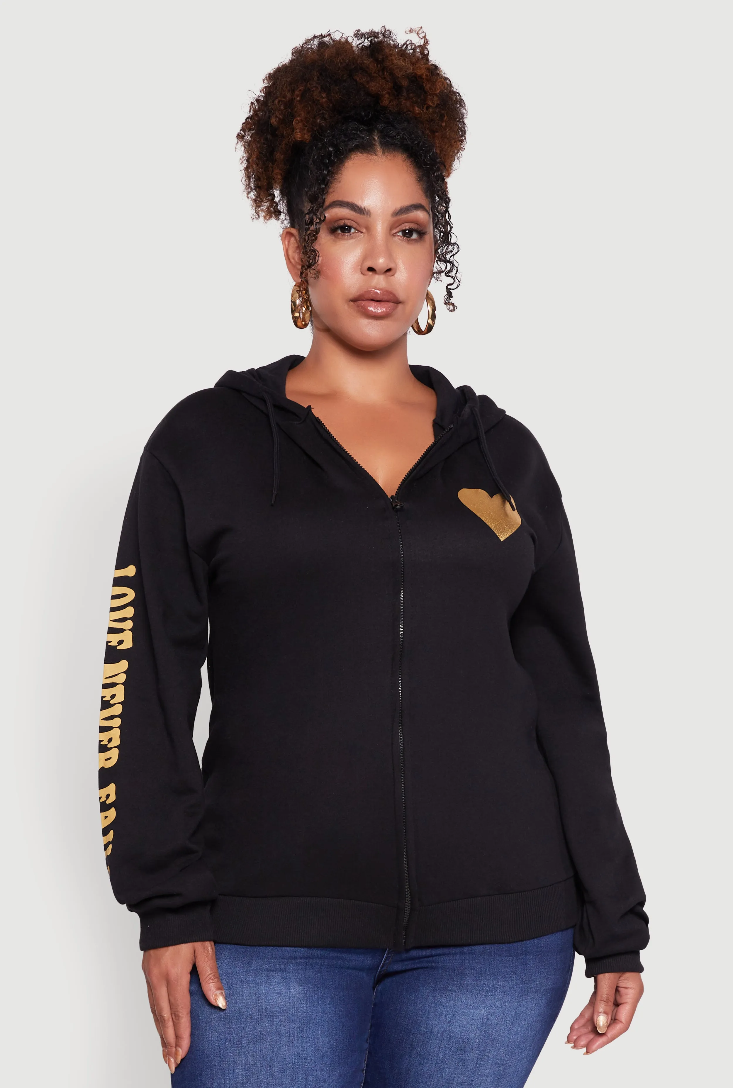 Plus Size Love Never Fails Back Graphic Hoodie sold by Rainbow product image thumbnail 2