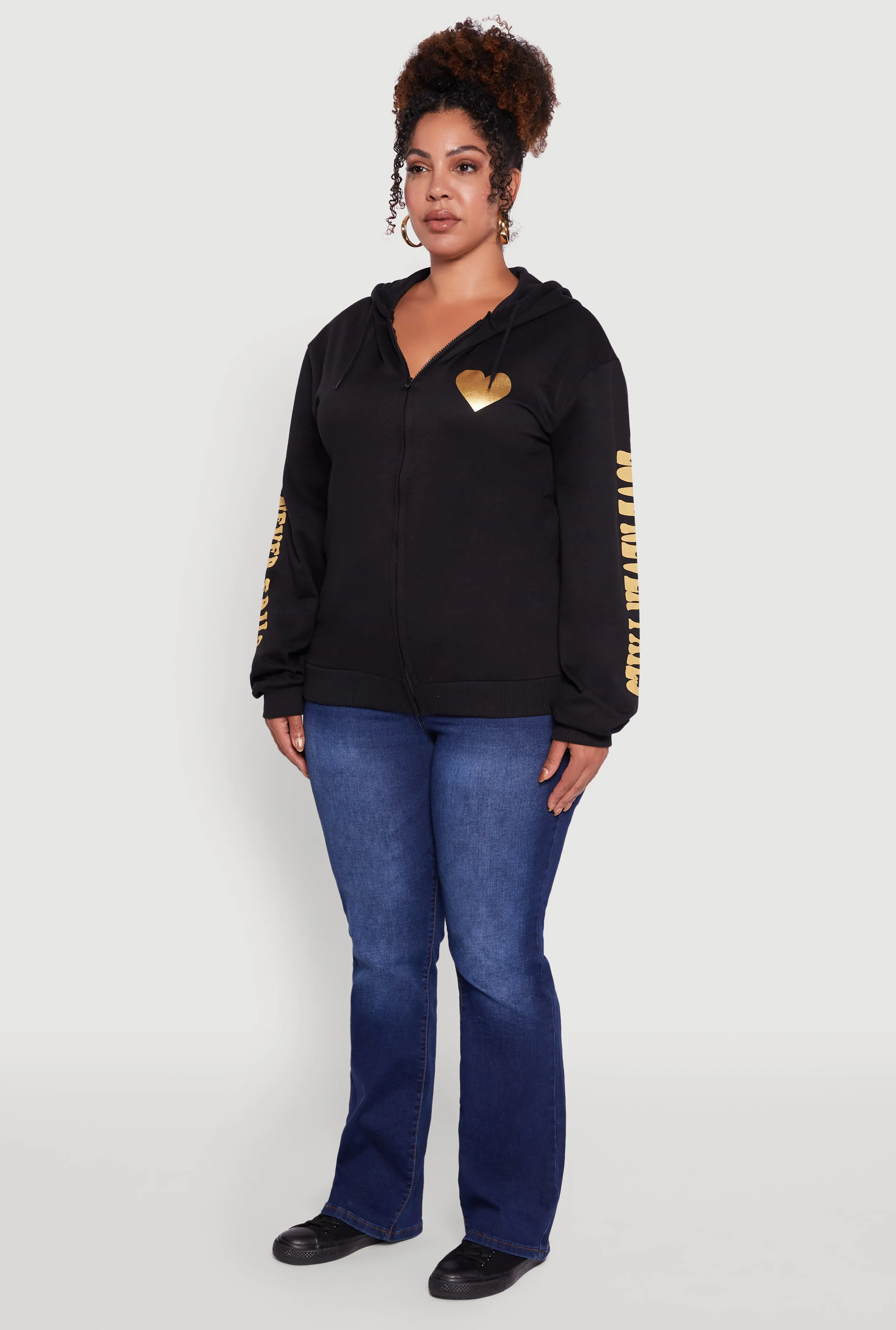 Plus Size Love Never Fails Back Graphic Hoodie sold by Rainbow product image thumbnail 3