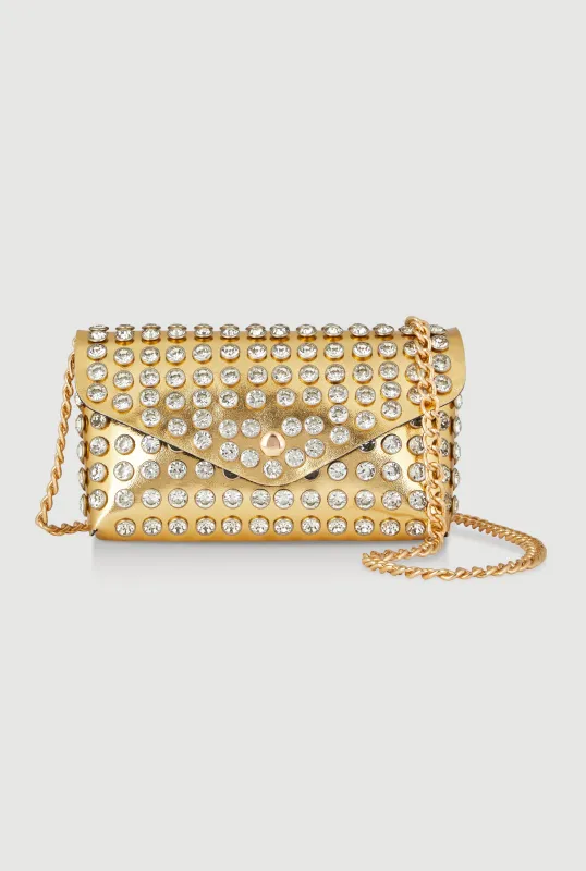 Rhinestone Studded Envelope Clutch sold by Rainbow