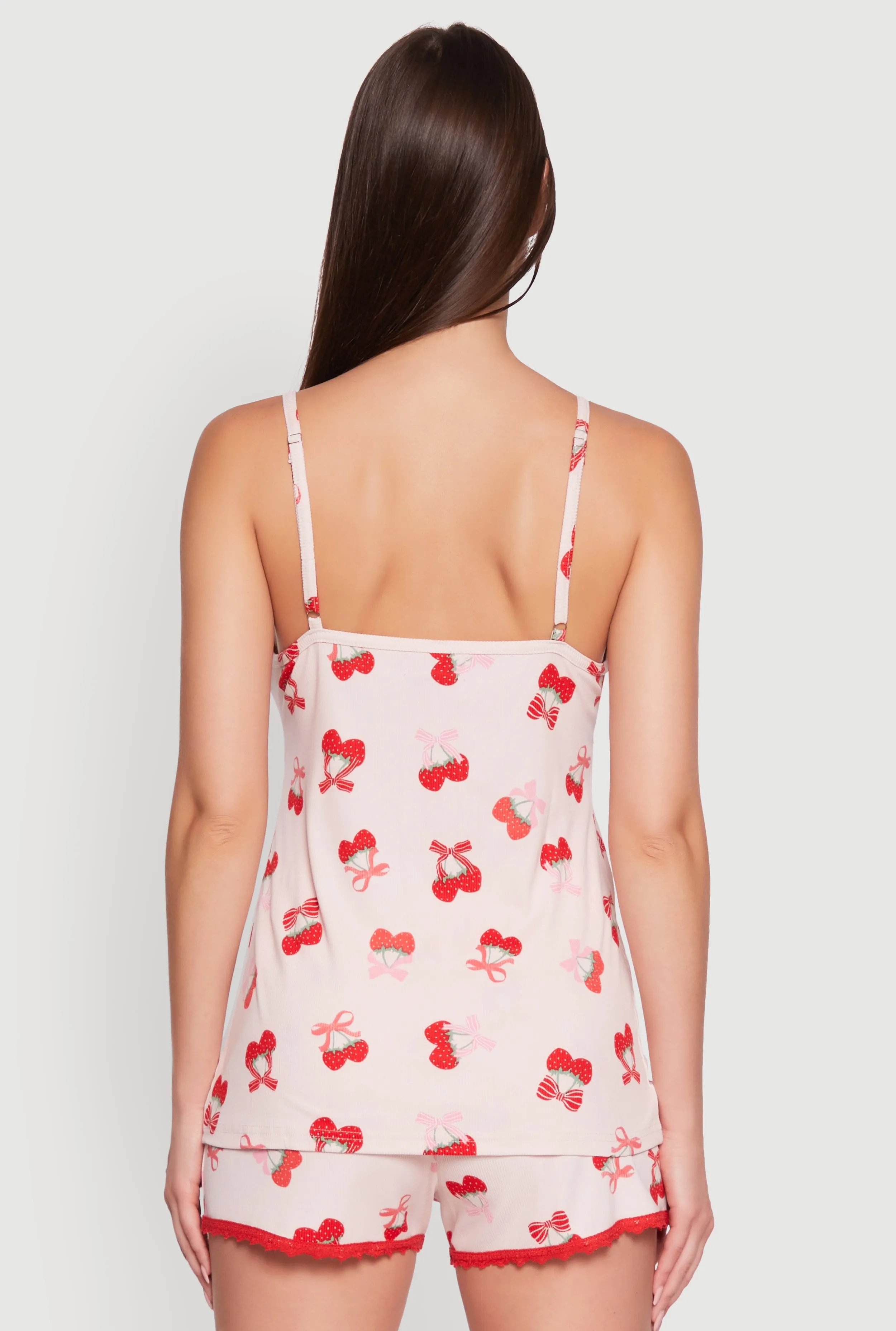 Heart Cherry Print Pajama Cami and Shorts Set sold by Rainbow product image thumbnail 3