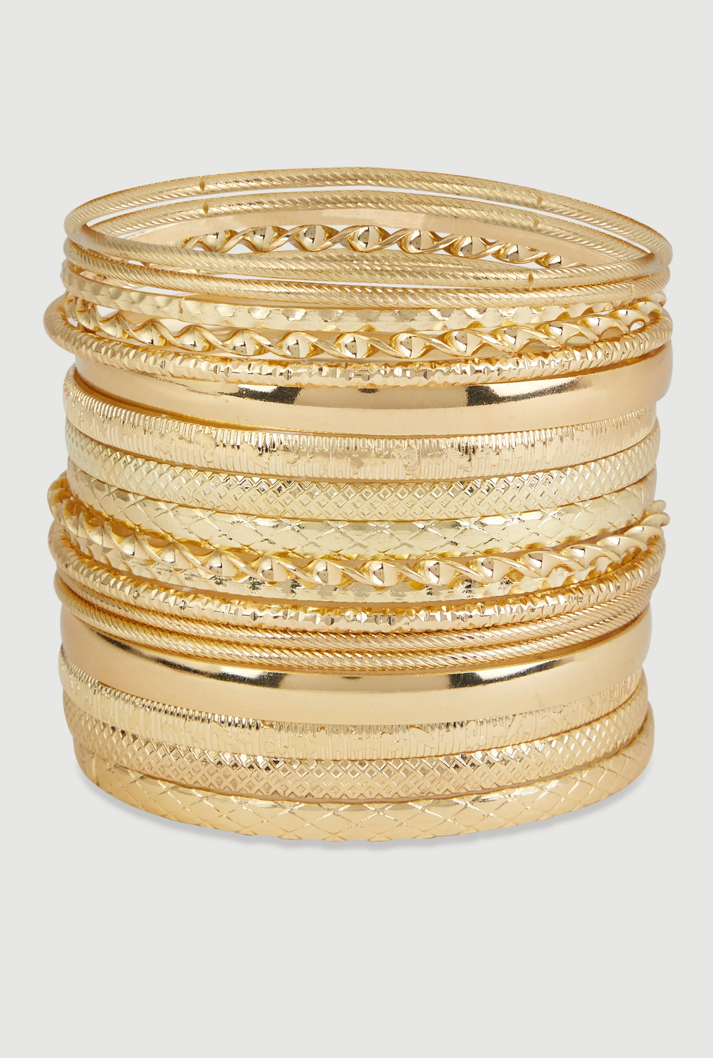 Textured Metallic Bangles Set of 18 sold by Rainbow