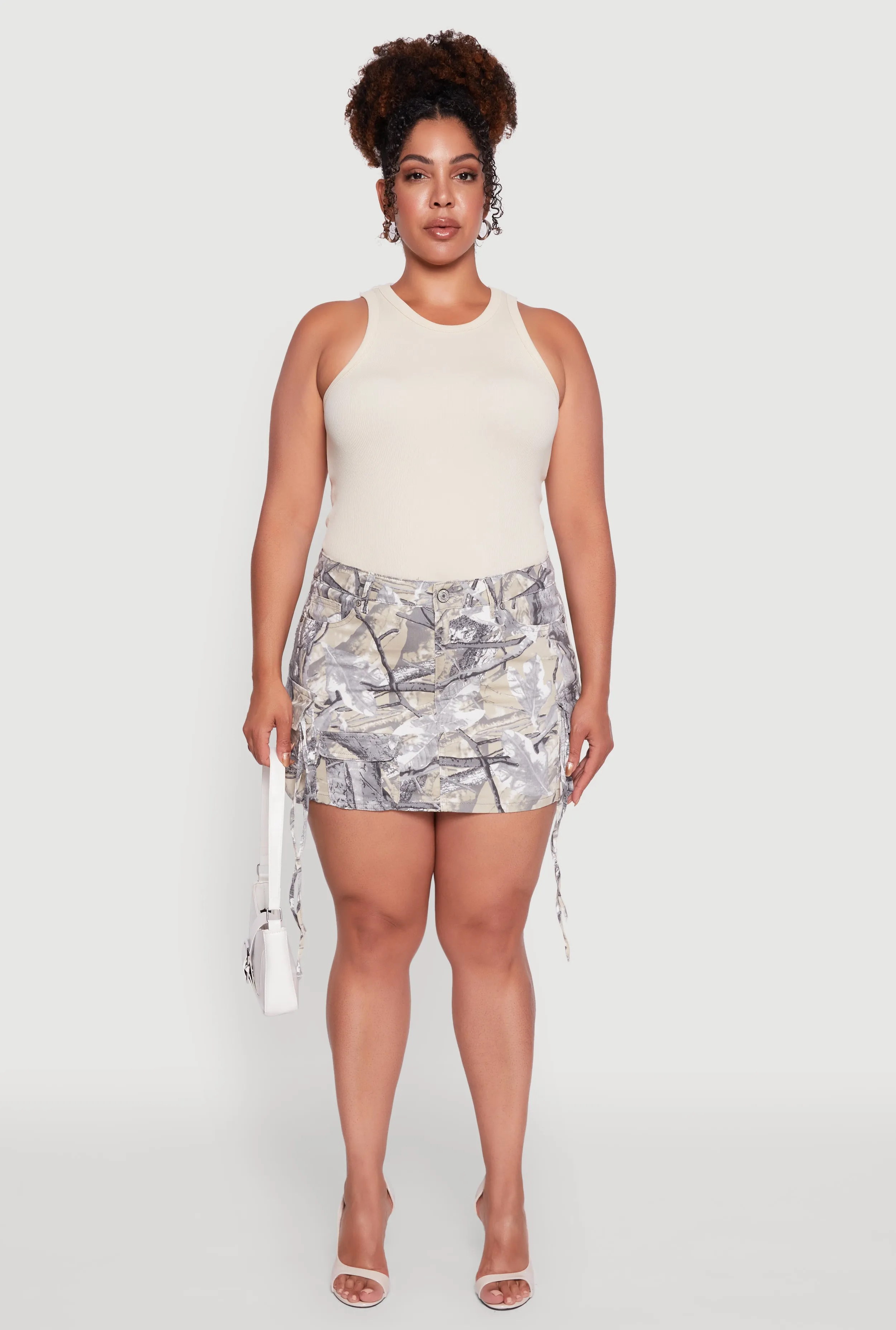 Plus Size High Waisted Hunter Camo Cargo Pocket Mini Skirt sold by Rainbow product image thumbnail 2