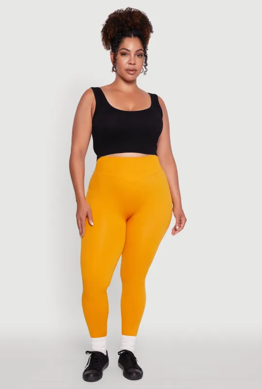 Plus Size High Waist Seamless Leggings sold by Rainbow