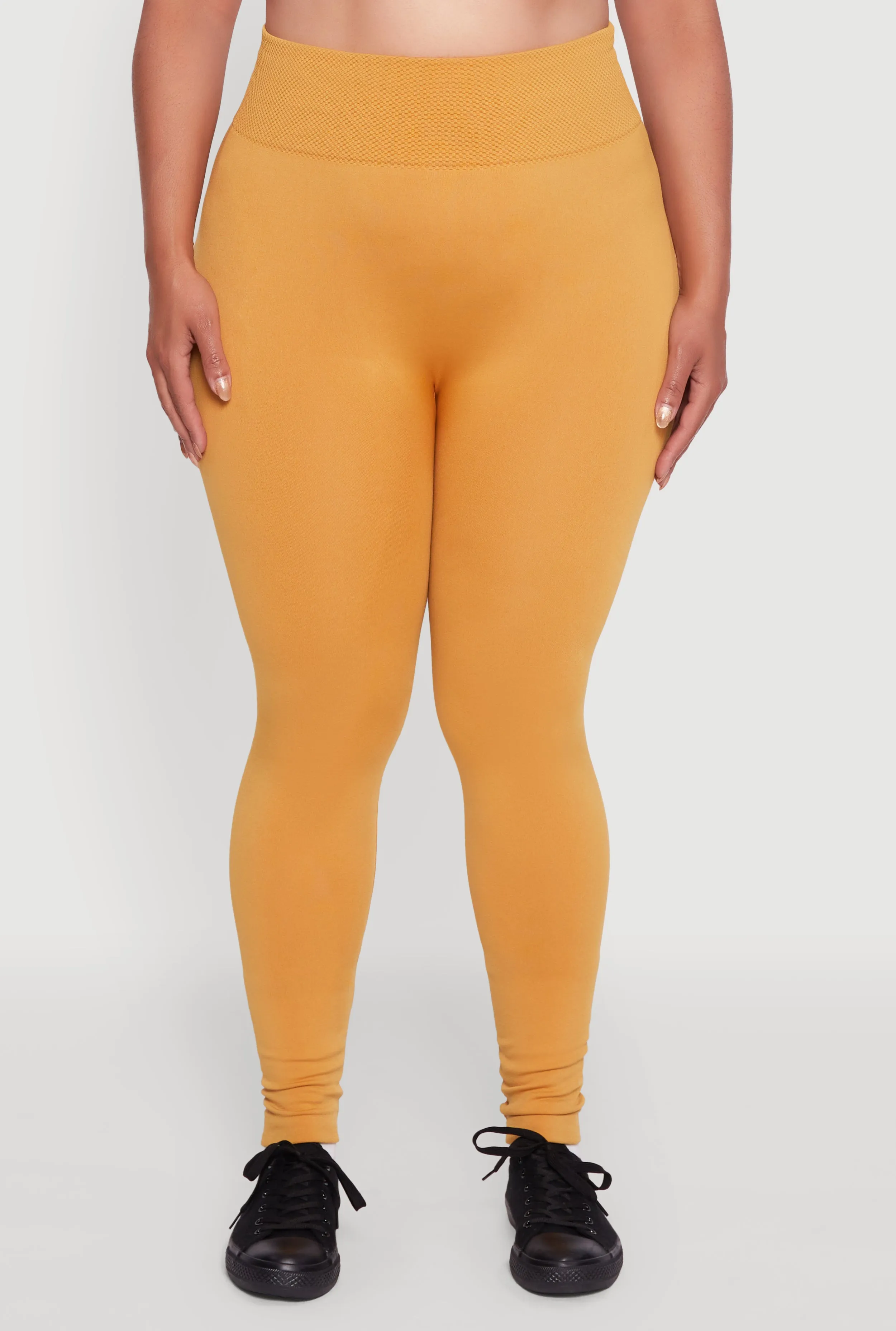 Plus Size Fleece Lined Leggings with Textured Waistband sold by Rainbow product image thumbnail 5