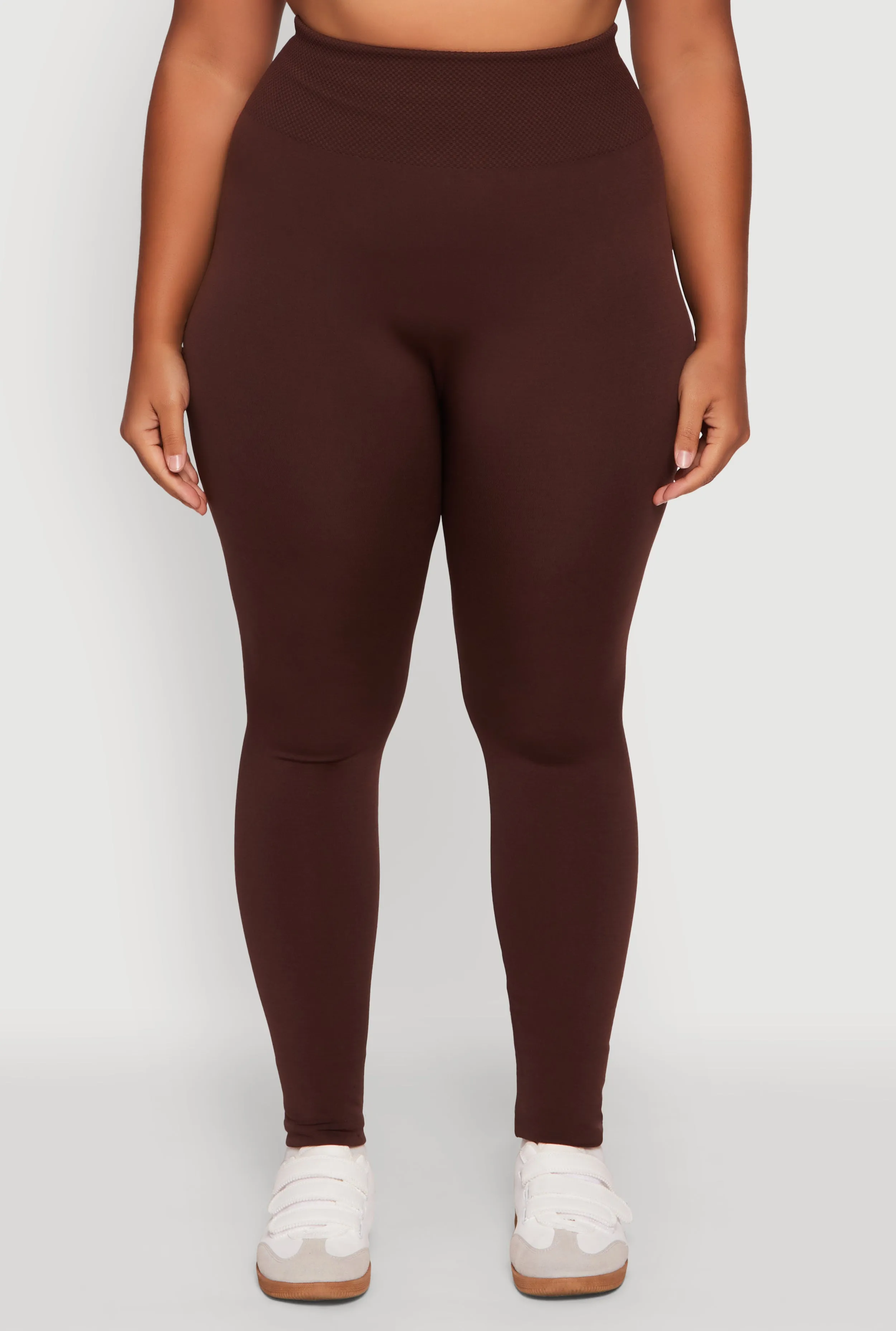 Plus Size Fleece Lined Leggings with Textured Waistband sold by Rainbow product image thumbnail 5