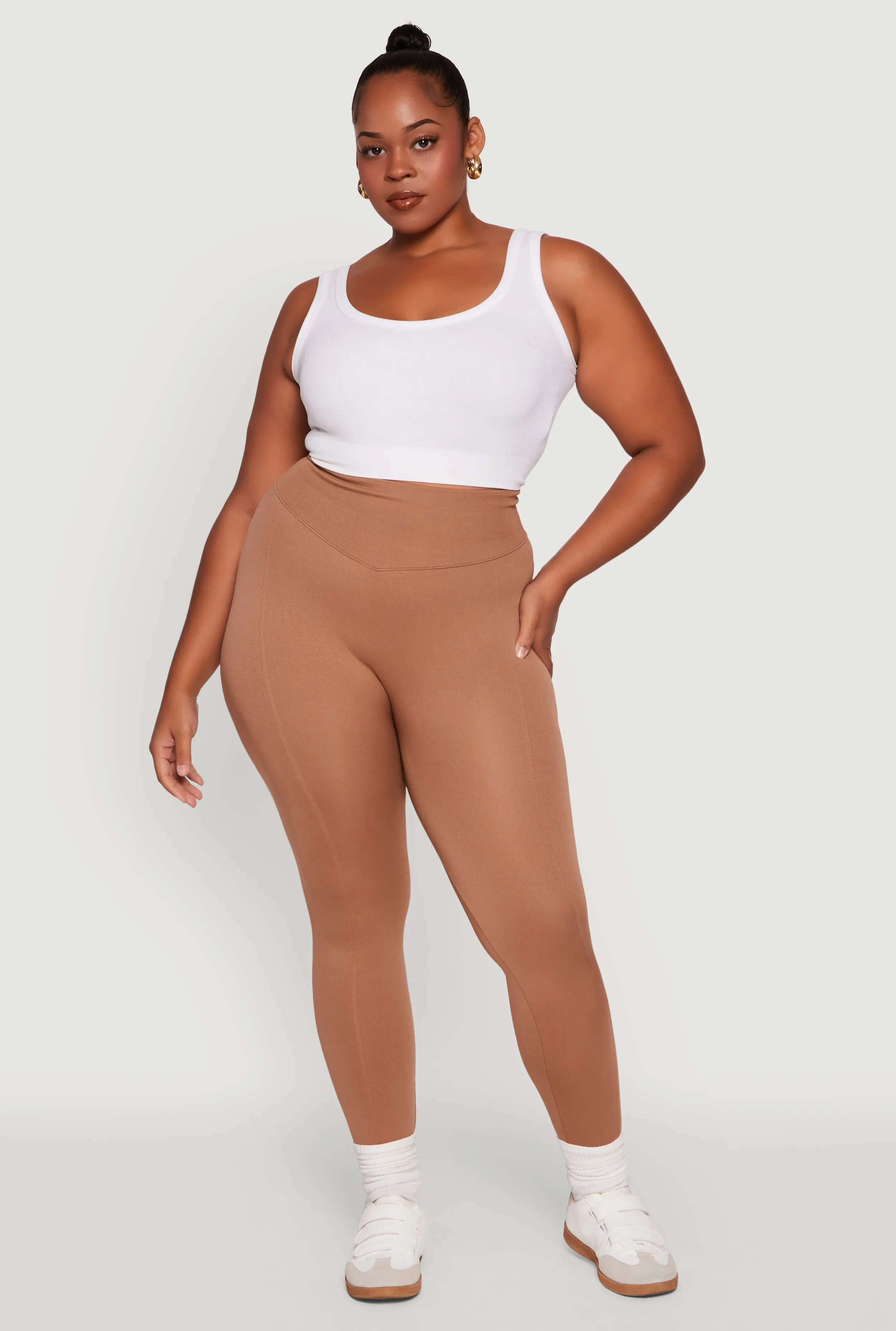 Plus Size High Waist Seamless Leggings sold by Rainbow