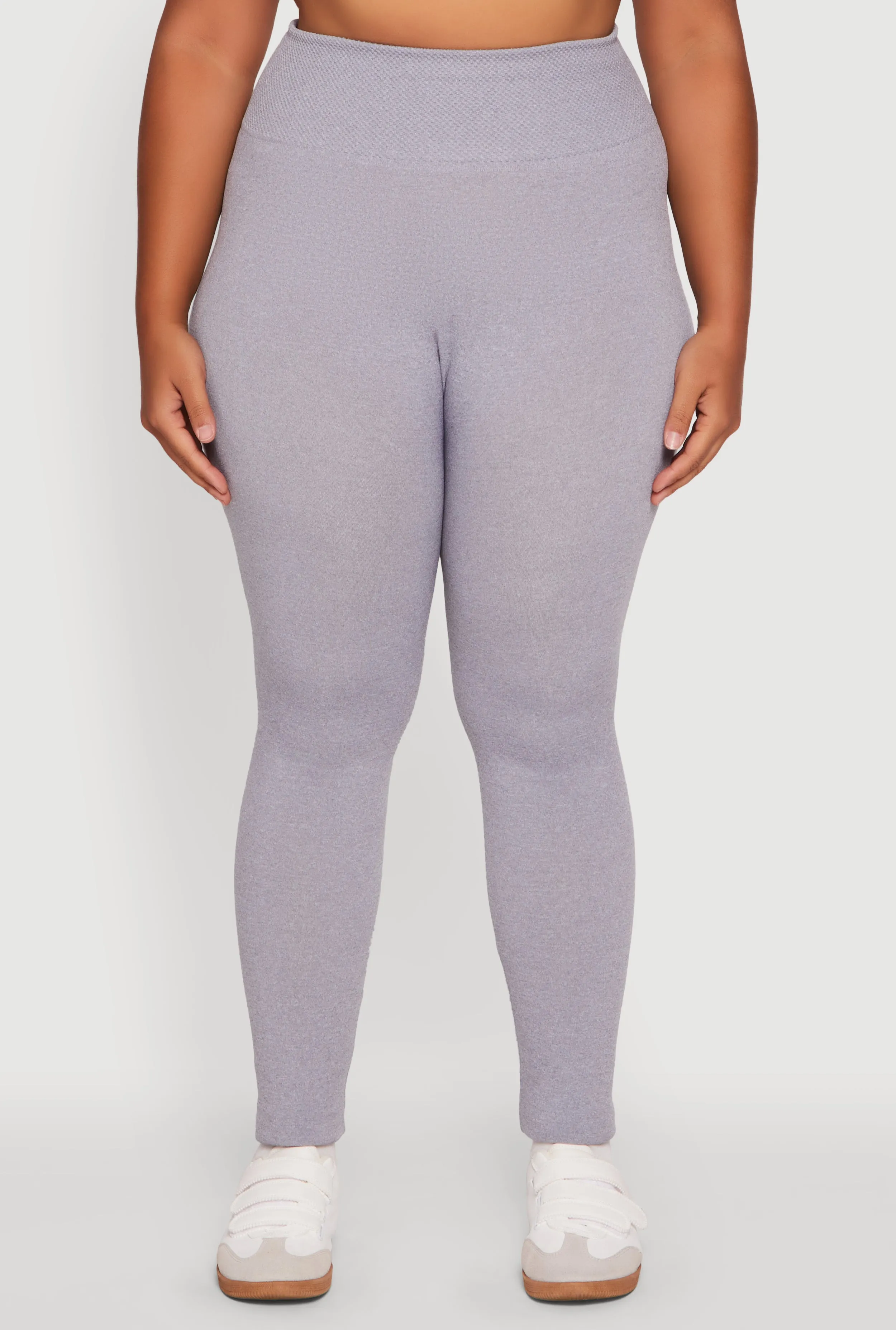 Plus Size Fleece Lined Leggings with Textured Waistband sold by Rainbow product image thumbnail 5