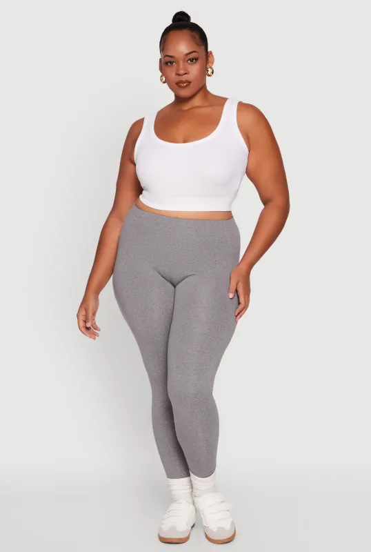 Plus Size High Waisted Fleece Lined Leggings sold by Rainbow